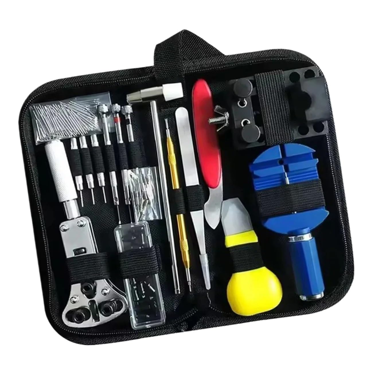 Kit De Reparación De Relojes Kit de herramientas de reparación de abridor de reloj, reparación de caja de reloj, abridor de correa, bolsa de almacenamiento, destornillador, Kit de herramientas de repa