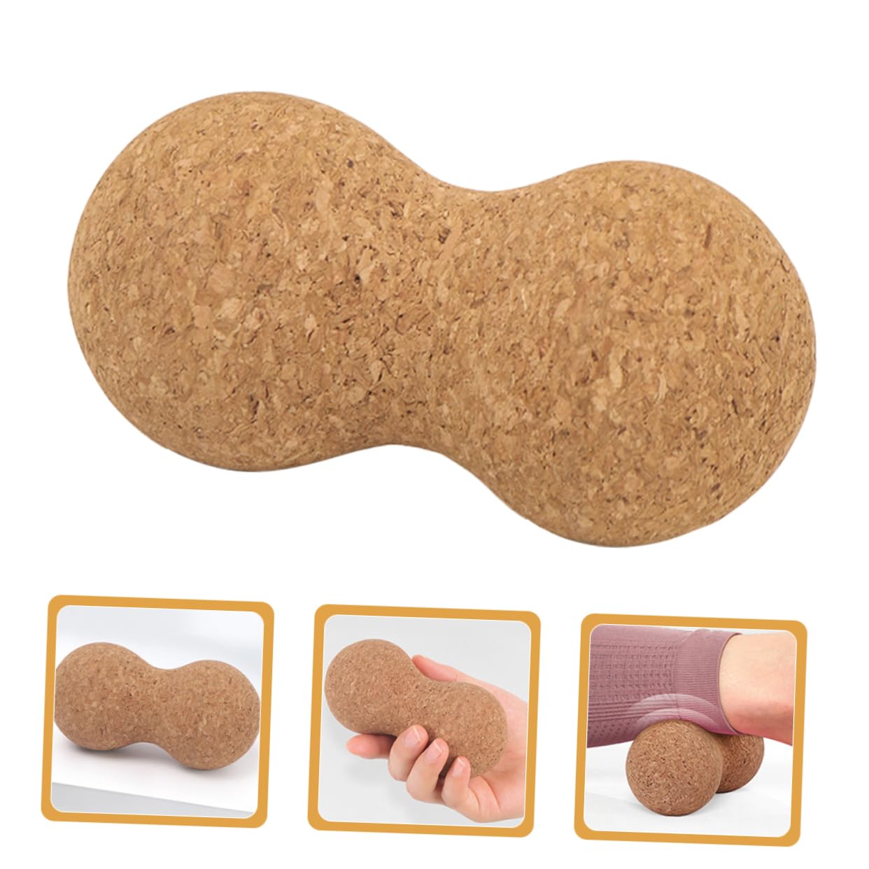 FOMIYES Cork Massage Ball Hand Exercise Tool Small Peanut Massager for Feet Yoga Roller Ball Foot Massager Ball