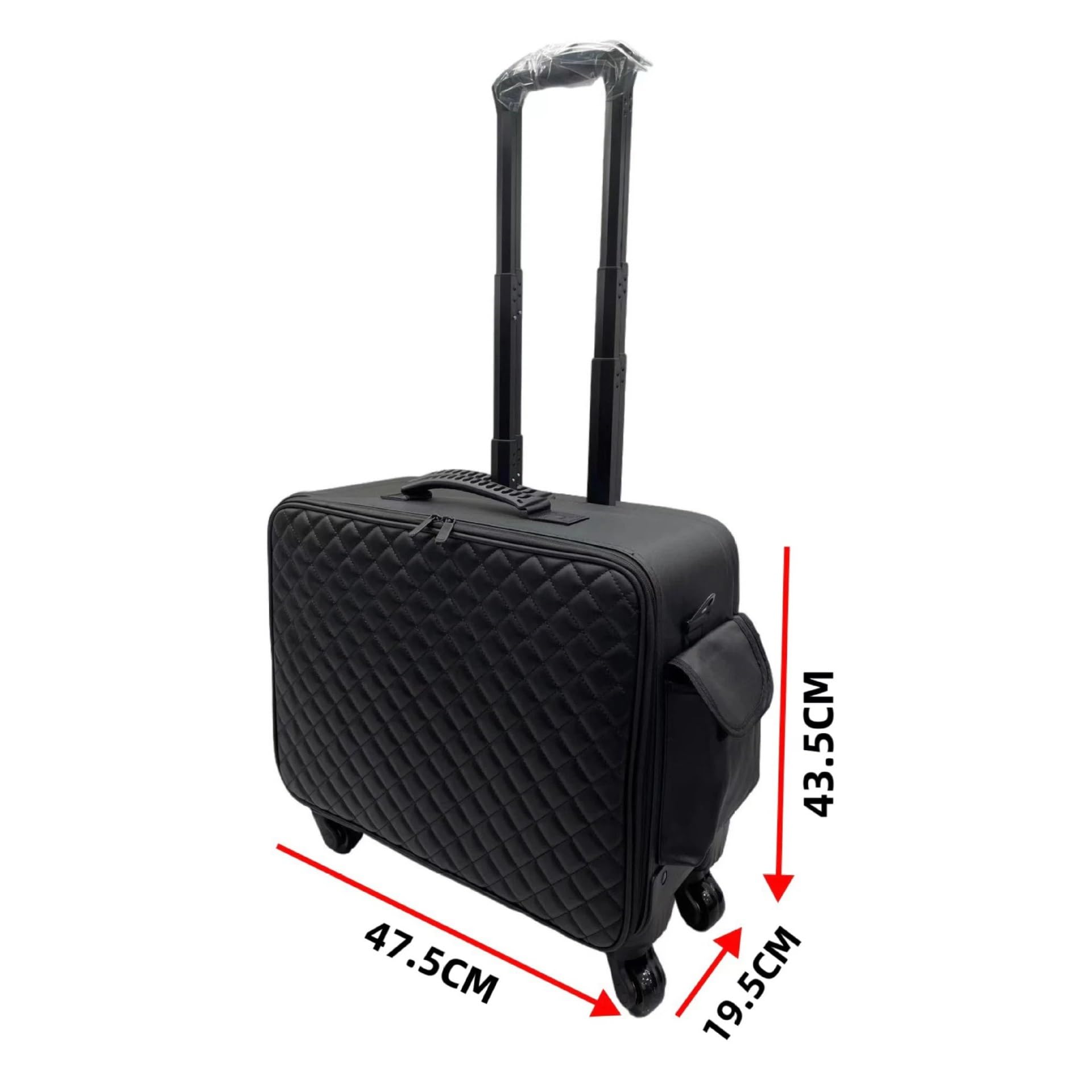 Valigia professionale for bellezza, nail art, borsa for il trucco, cassetta degli attrezzi for ricamo, organizer mobile con ruote universali for cosmetici(Black 1)