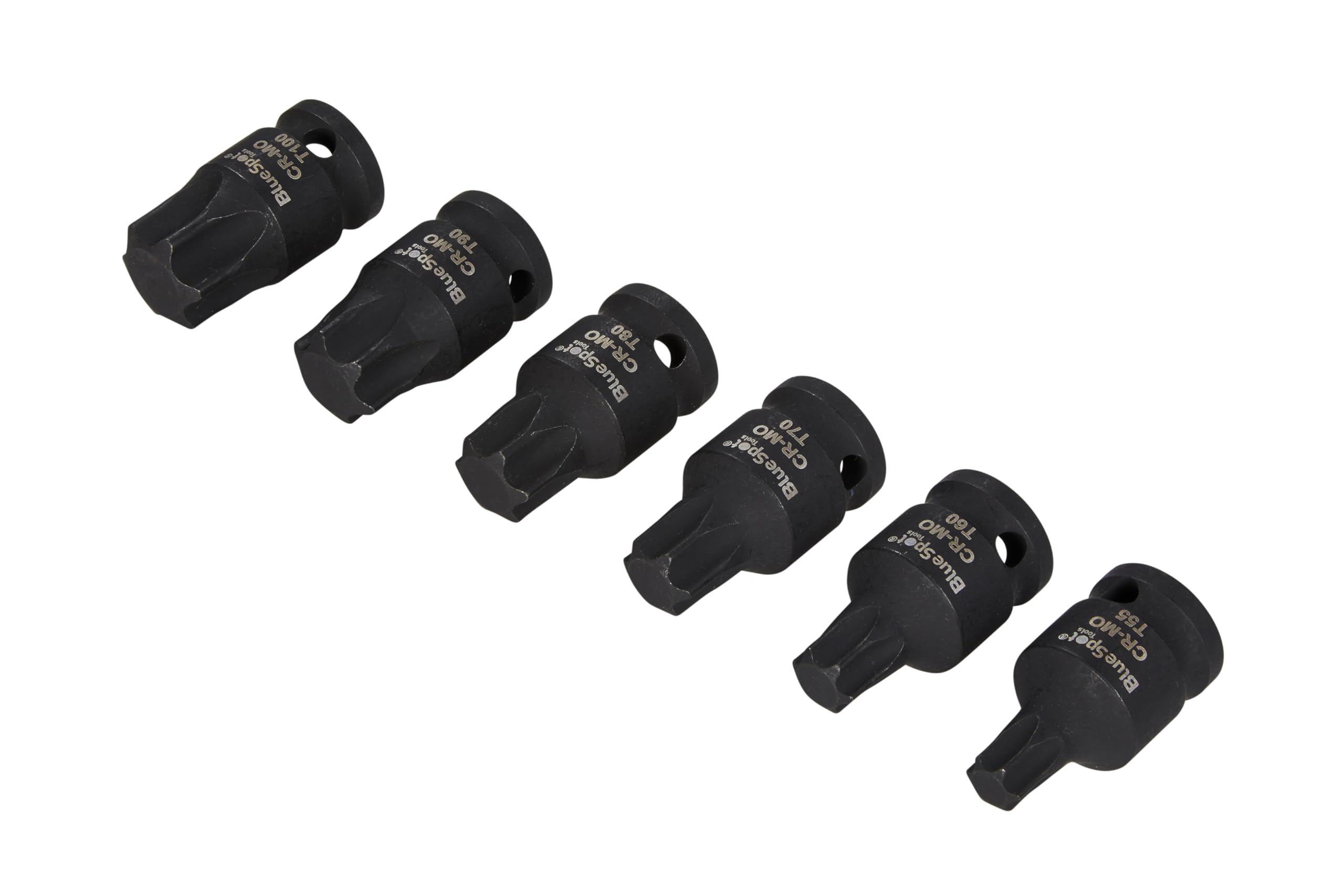 Blue Spot Tools 6 PCE 1/2" Impact Torx Bits (T55-T100)