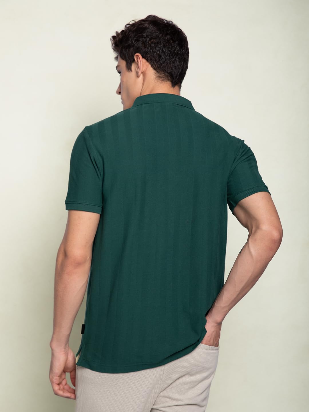 DAMENSCH Camiseta polo de piqué para hombre, textura llamativa, refrescante todo grado, algodón de primera calidad, textura de espiga, cuello Johnny