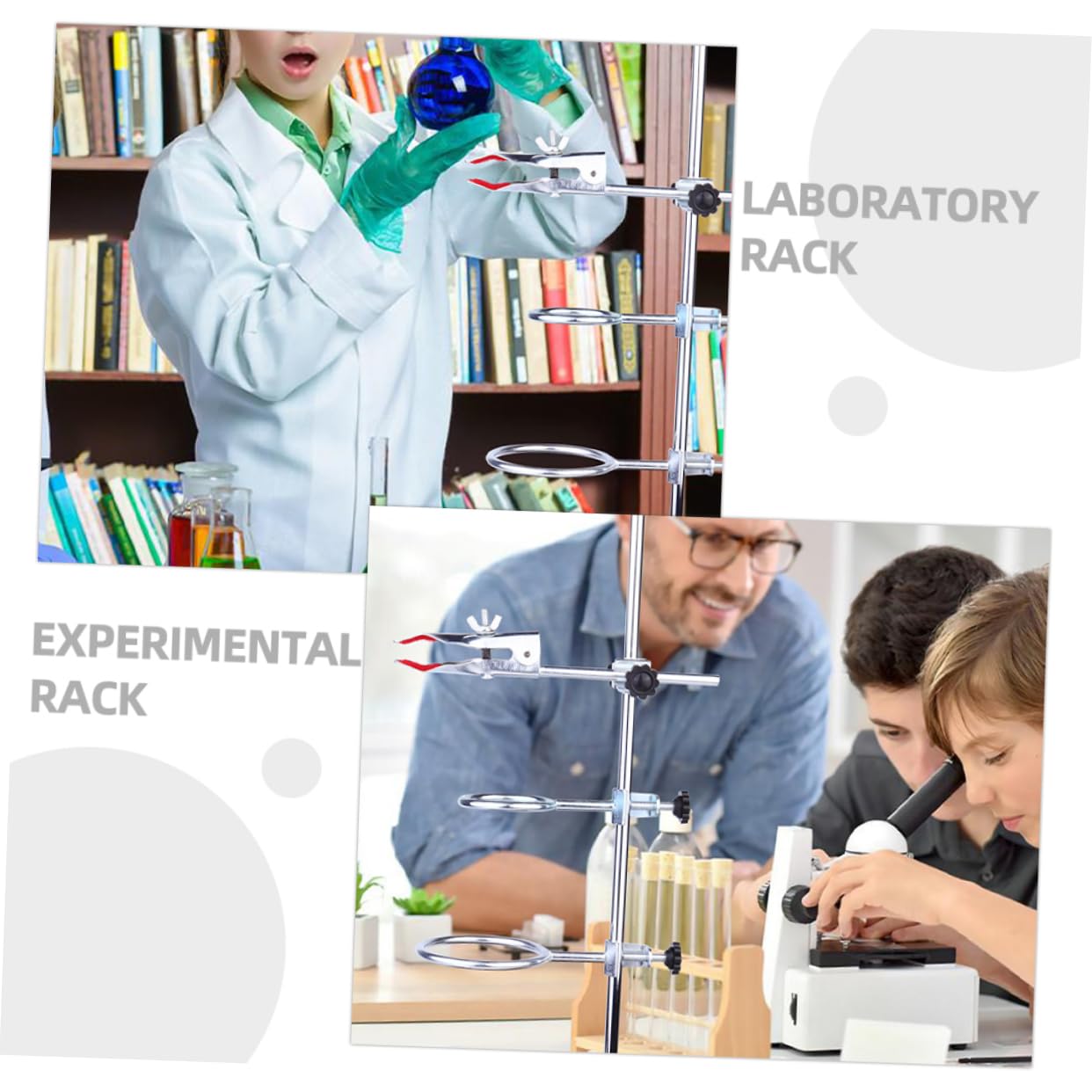 Cabilock Supporto da Laboratorio in Ferro Articoli in Metallo da Laboratorio Morsetto per Beuta Supporto per Imbuto per Reazioni Chimiche