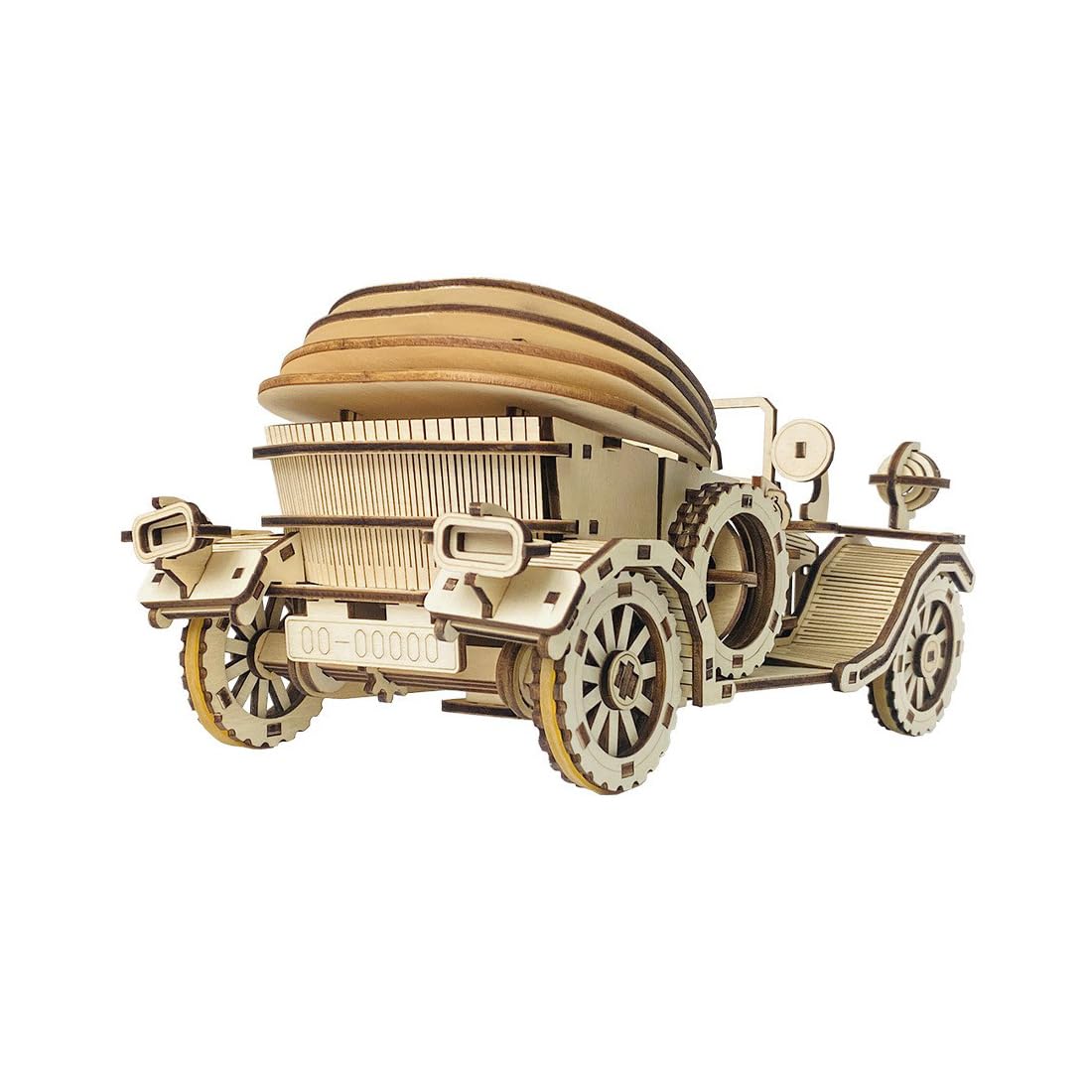 3D Auto Holzpuzzle Modellbausatz, 220 Teile DIY Retro Cabrio Holz Puzzle Modellbau, Selbstmontage Mechanisches Holzbausatz Weihnachten Deko Bildung Erwachsene