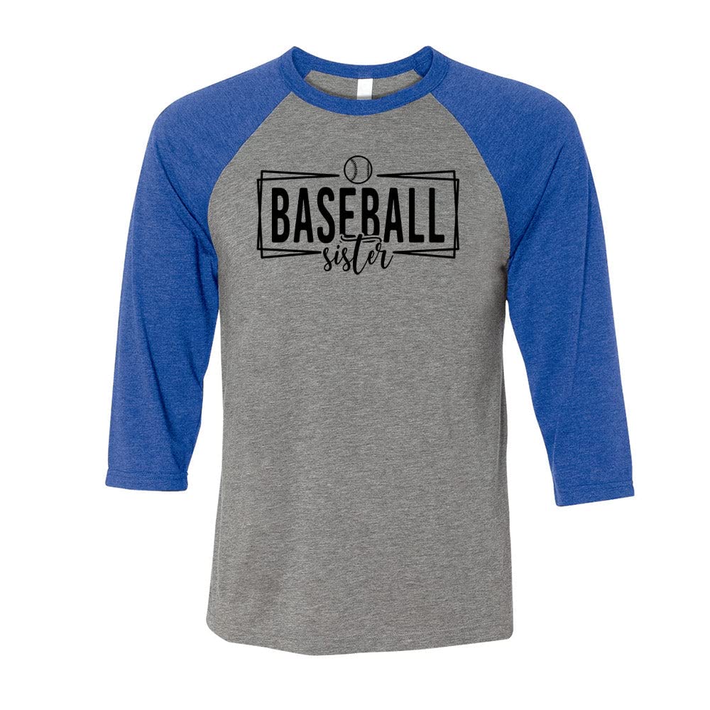 Outline Baseball Sister Three-Quarter Raglan Sleeve Baseball Shirt Unisex