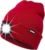 ATNKE LED Lighted Beanie Cap,USB Rechargeable Running Hat Ultra Bright 4 LED Waterproof Light Winter Warm Gifts for Men and Women
