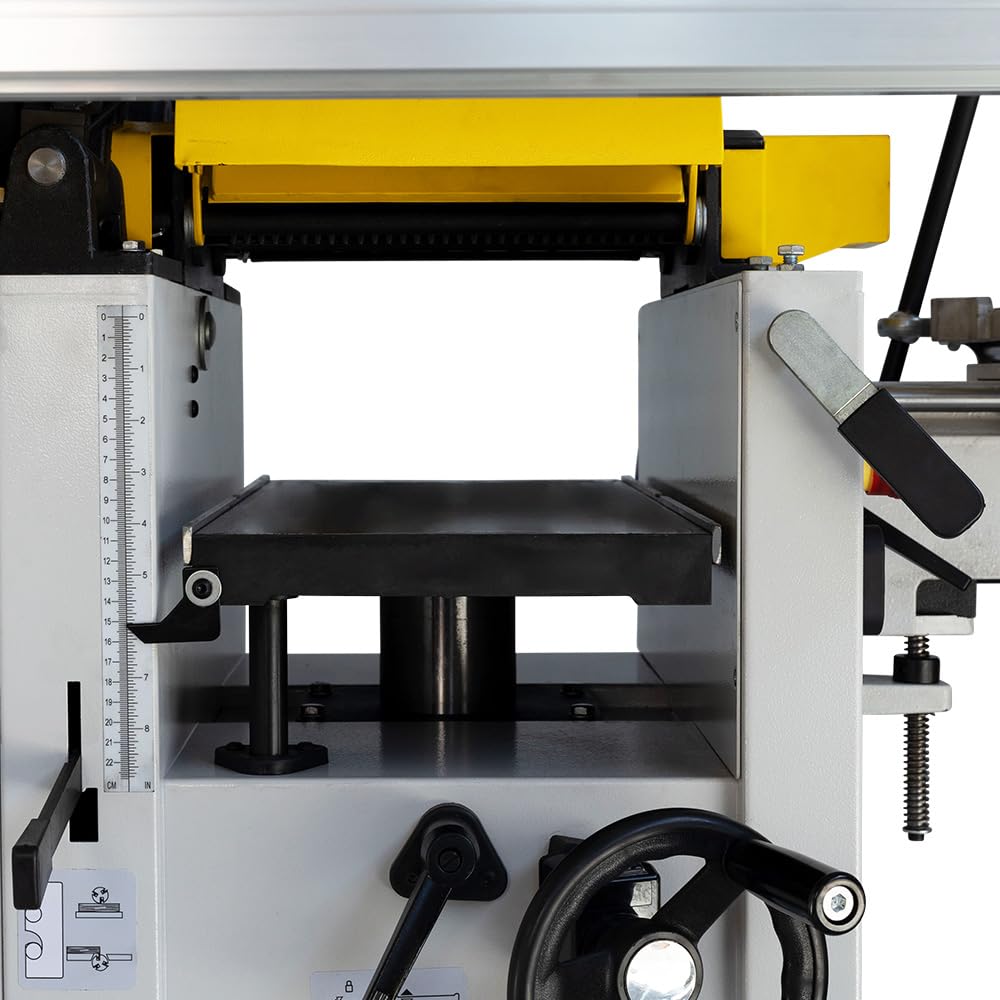 BAMATO BMK5-1300PRO Mehrfachkombination | 5-in-1 Holzbearbeitungsmaschine mit Spiralmesser | 400V | Hobel, Fräse, Säge & mehr | Hobelmaschine Fräsmaschine Kombigerät