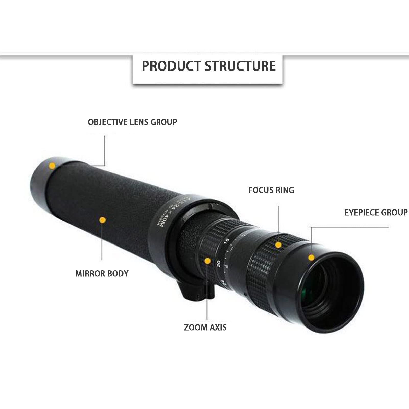 SDFK 8-24X40 Al Aire Libre Catalejo Retráctil Telescopio Pirata Monocular Catalejo, Mini Telescopio Monocular Regalo para Niños, Negro