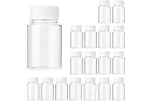18 Pack Clear Plastic Medicine Bottles