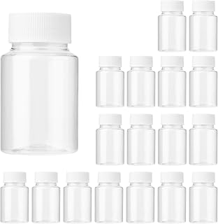 18Pcs Clear Pill Bottle Plastic Medicine Bottle Empty Reagent Bottle Chemical Containers with Caps for Liquid Solid Powder Medicine 80ML