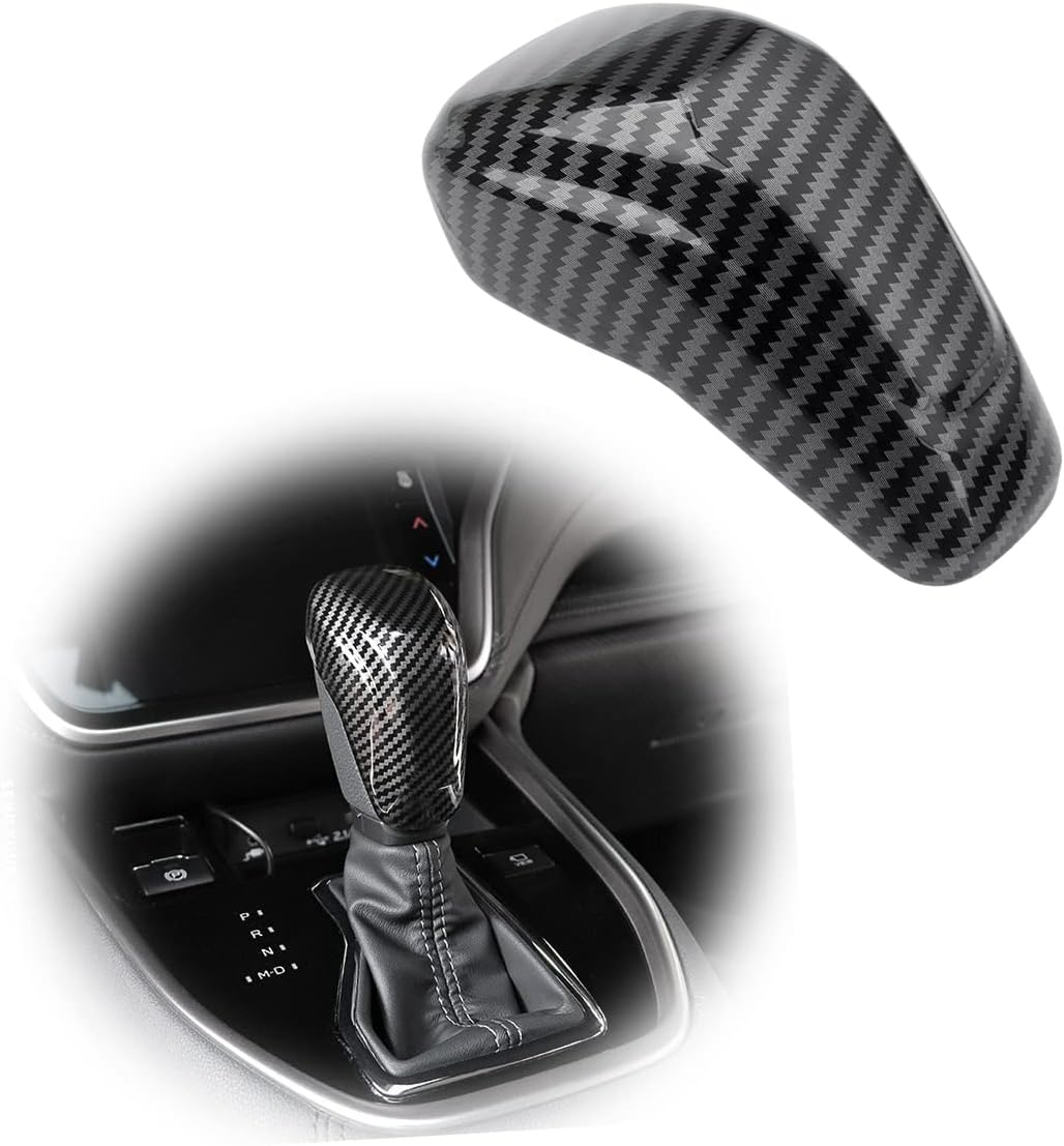 Trim for Subaru Crosstrek Forester Impreza Legacy Outback WRX Accessories Auto Gear Shift Knob Cover Trim Cap Protector Interior Sport Style - Carbon Fiber Grain