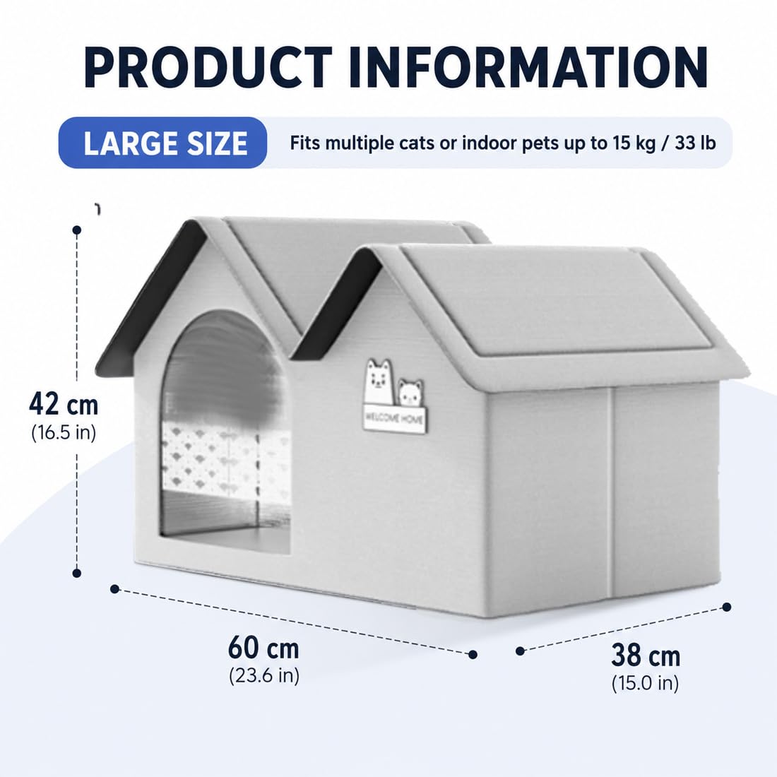 Casa Refrigerante para Mascotas con Bolsas de Hielo, Tienda Plegable Aislante para Gatos y Perros, Refugio Portátil de Verano Interior Exterior (A-45 * 35 * 37 cm)