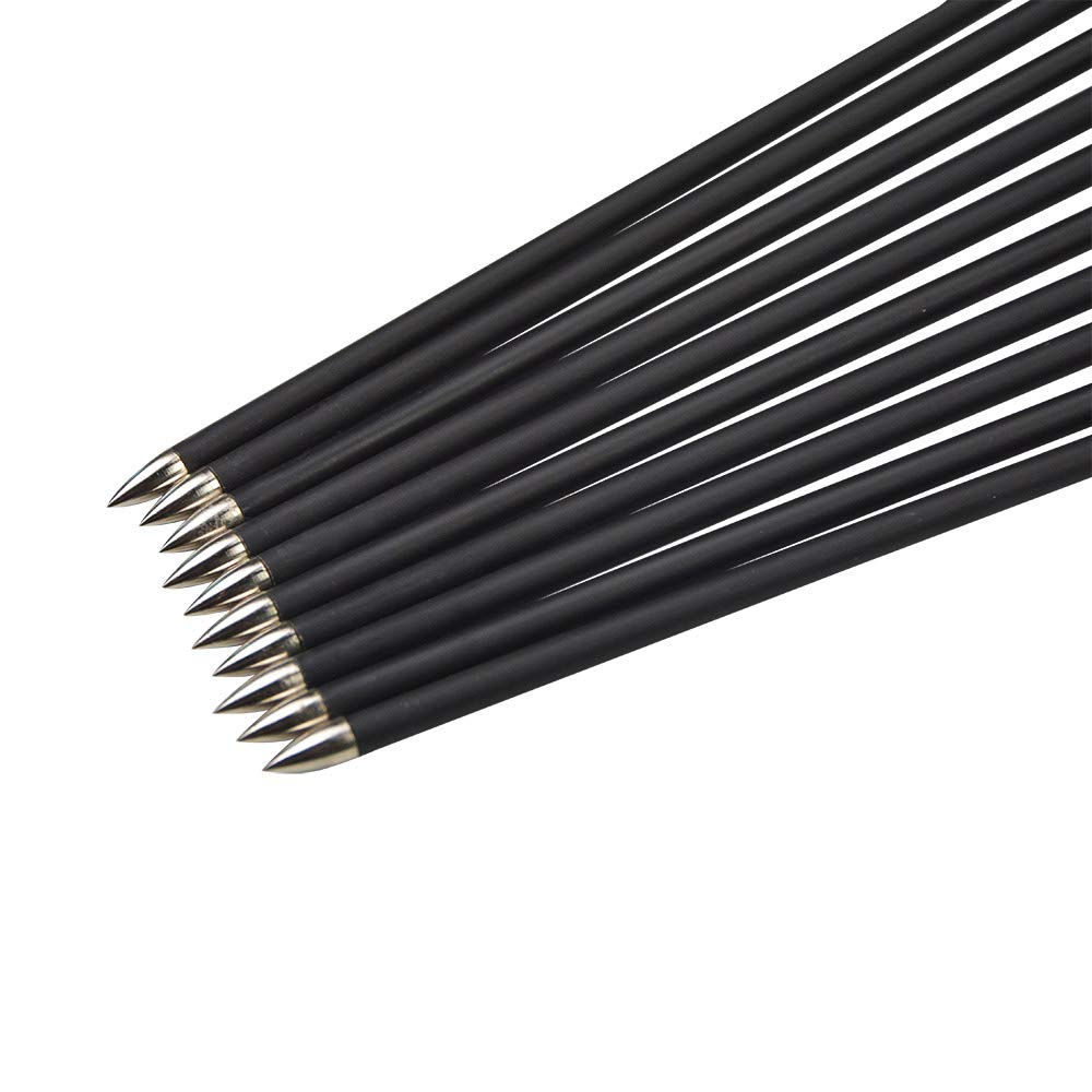 Lot de 12 flèches de colonne vertébrale de 76,2 cm pour entraînement à la chasse, flèches en carbone, arc recourbé pour adultes, jeunes, tir à l'arc, intérieur et extérieur, pointe ogive, rose