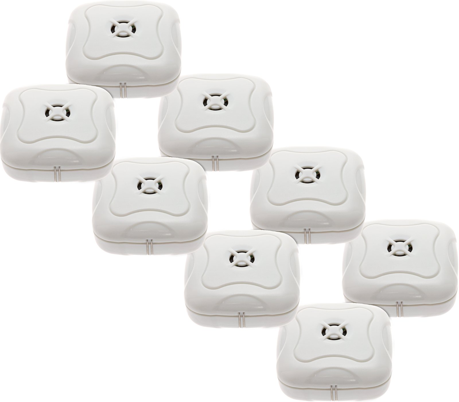 8 Pack Water Leak Detector - 95 dB Flood Detection Alarm Sensor for Bathrooms, Basements, Laundry Rooms, Garages, Attics and Kitchens by Mindful Design (White)