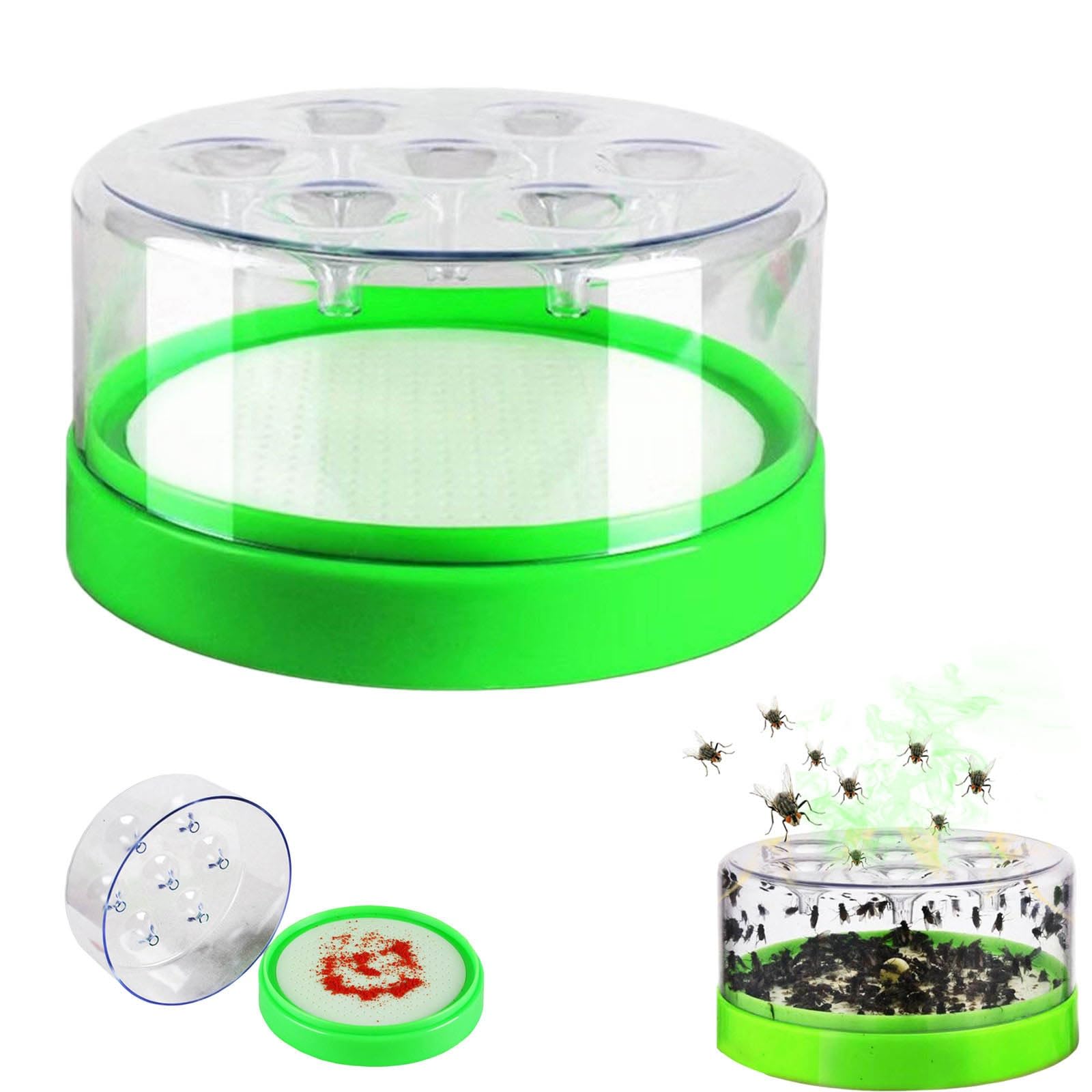 Reusable Non-Electric Fly Trap,Transparent Fly Trap Container, Funnel One-Way Entry Fly Trap Container, Fly Traps for Indoor Outdoor Home Garden Use, Easy to Clean (1PC)