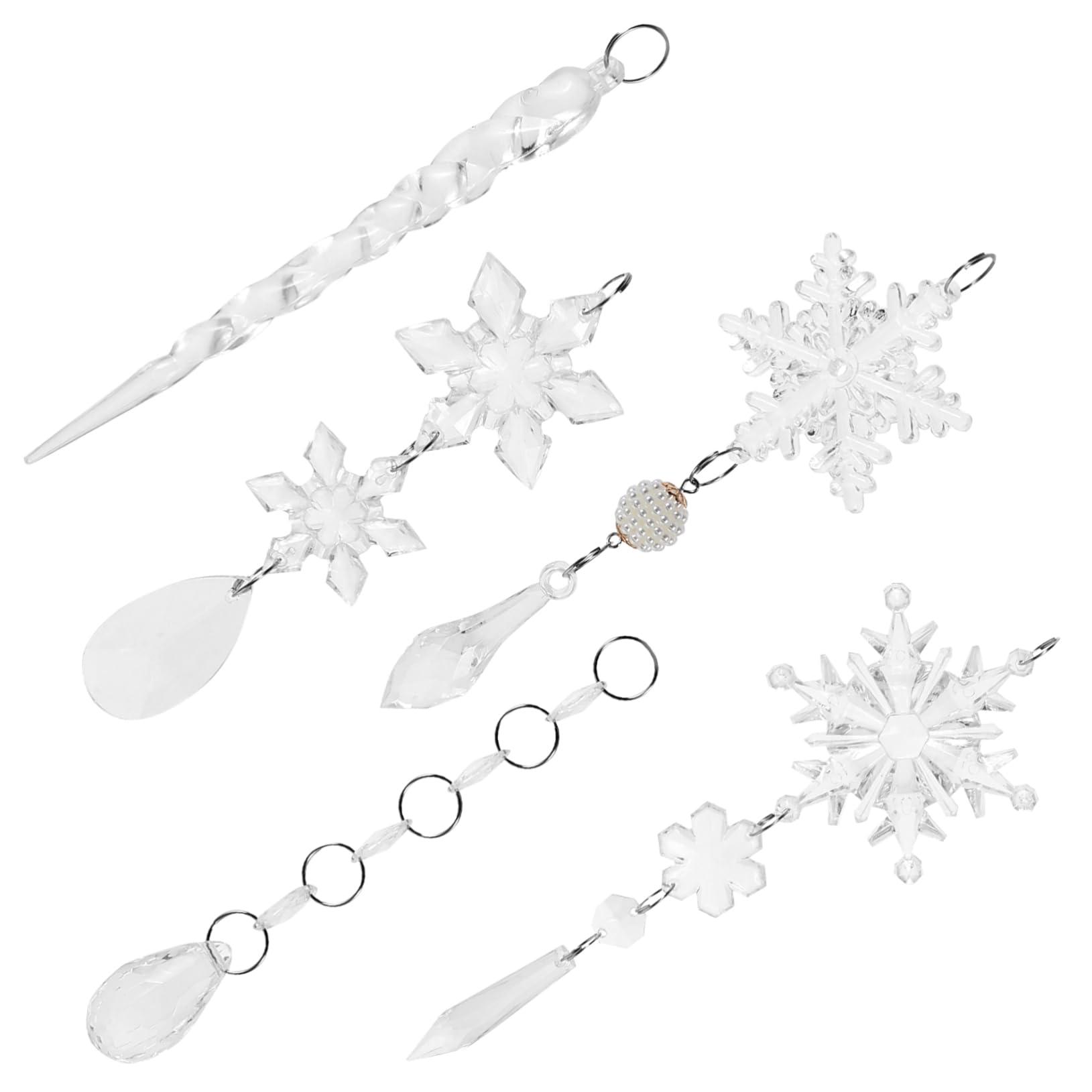 Gatuida 36stücke Teiliges Transparente Schneeflocken-hängedekorationen Für Weihnachtsbaum Fenster Und Wände Festliche Deko Für Partys Und Weihnachten