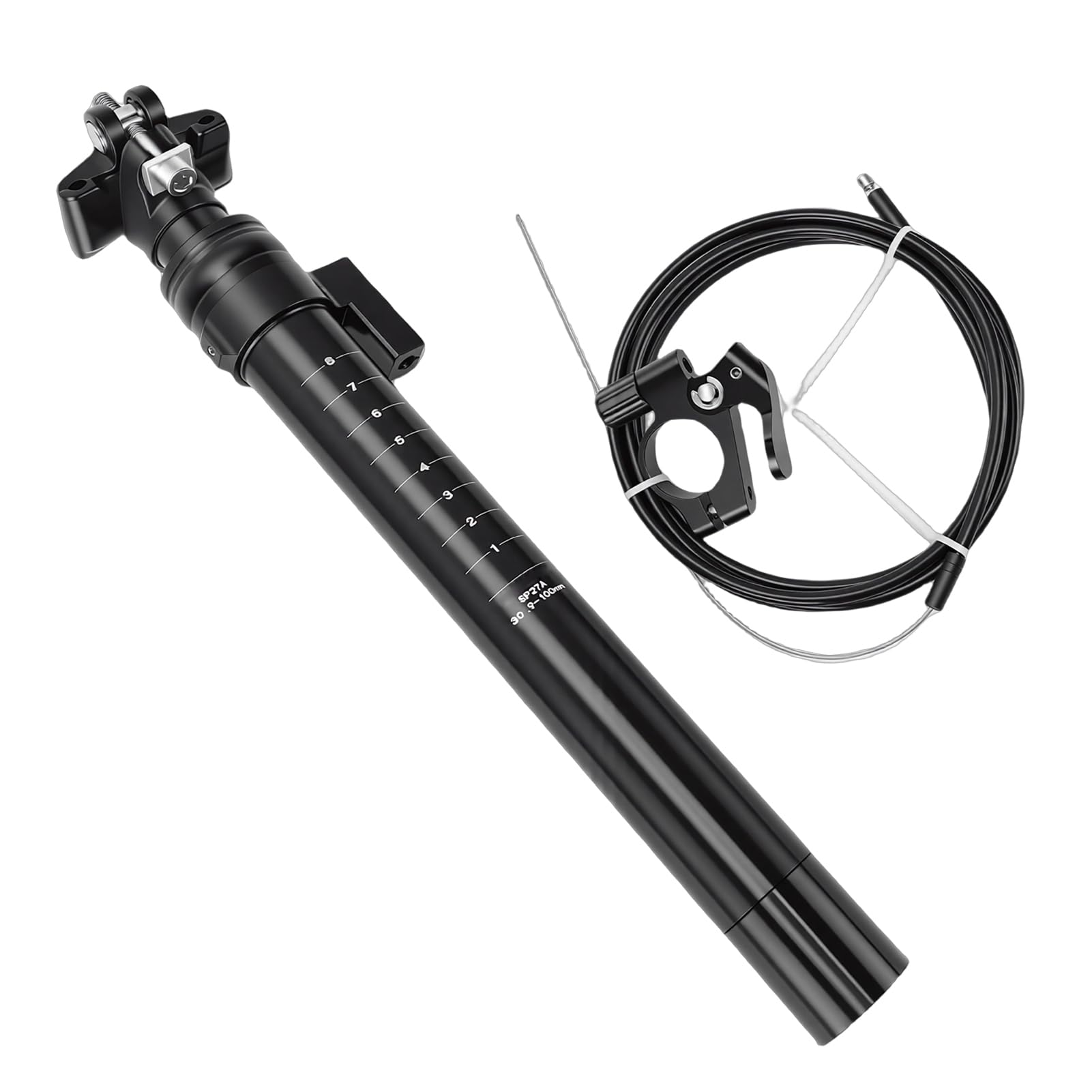 Reggisella Telescopico per Bici Regolabile in Lega di Alluminio, Reggisella con Passaggio Cavi Interno Ed Esterno, Telescopico con Corsa di 100 Mm, Ideale per Mountain Bike, Ciclismo