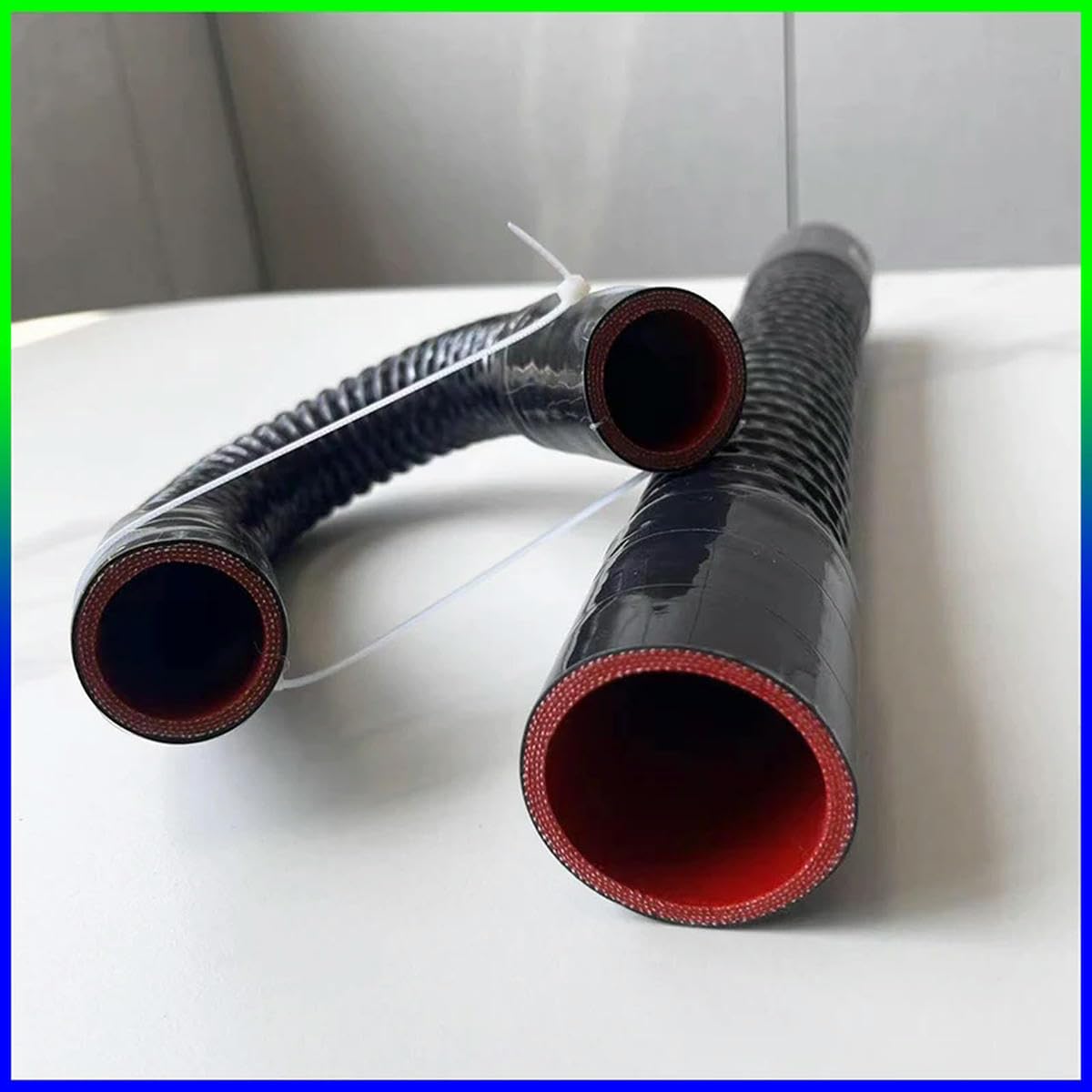 Tubo flessibile in silicone per auto, tubo flessibile per radiatore, tubo di aspirazione, tubo intercooler per alta pressione e alta temperatura, gomma nera, 700 mm, ID 45 mm
