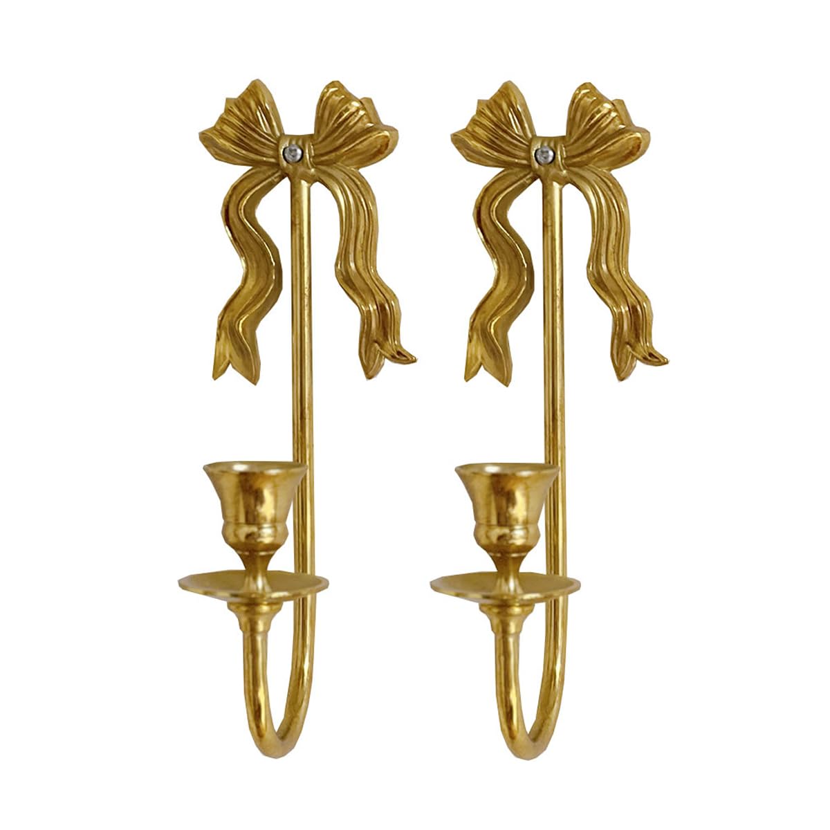 BOOMLATU Solid Brass Wall Sconce Candle Holder Pack of 2,9
