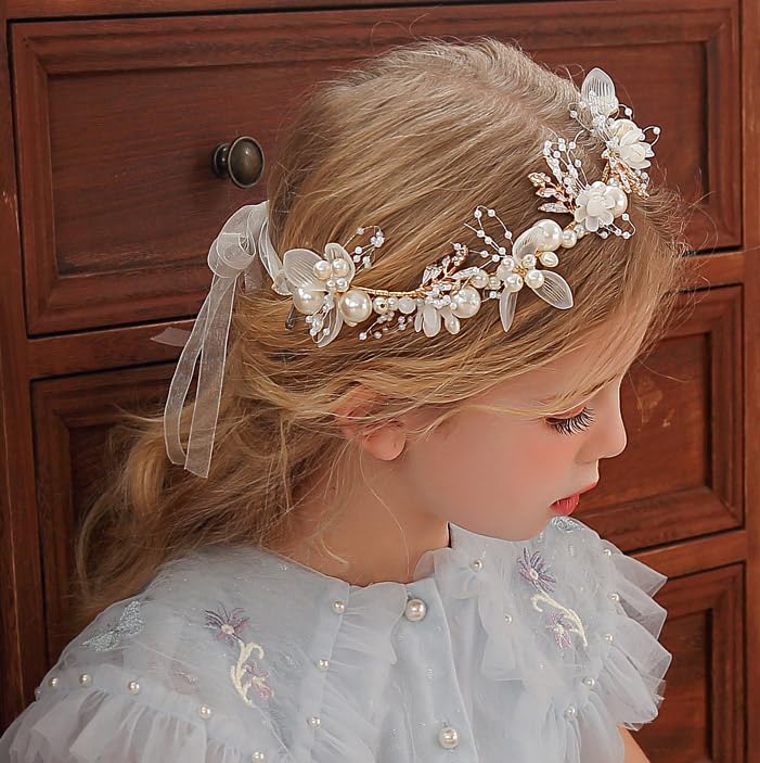 Amazon.com : Foyte Crystal Flower Girl Headpiece Leaf 