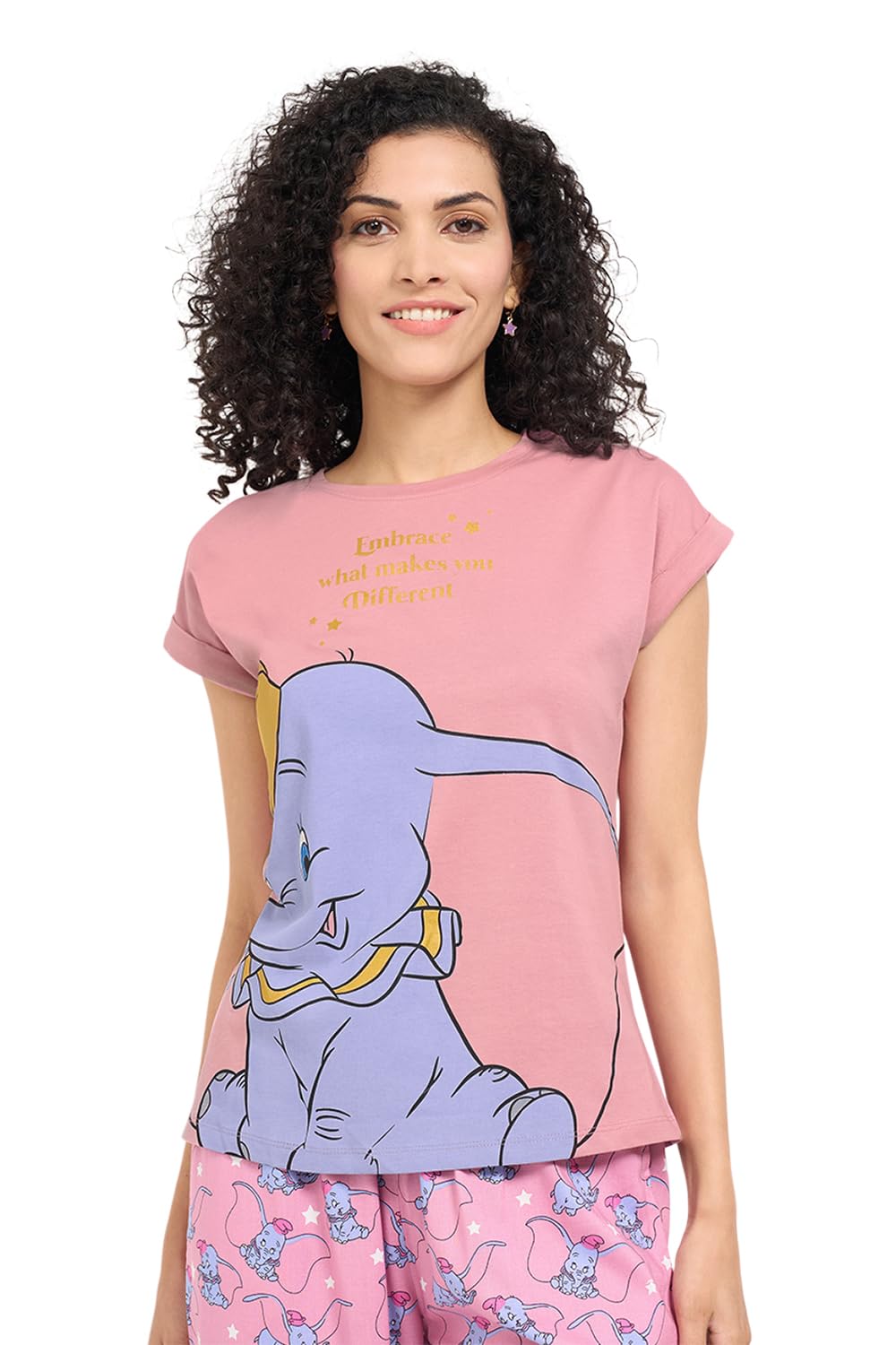 Women's Dumbo Printed Relaxed Fit Sleepwear Top