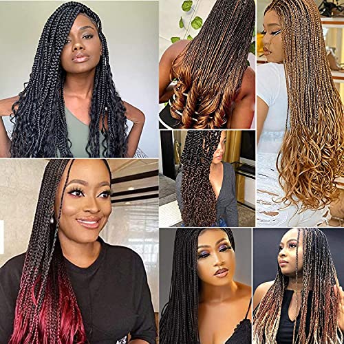 8-Pieces Of French Curl Braiding Hair Loose Wavy Braiding Hair Wavy Synthetic Braiding Hair For Black Women Crochet Braids Hair Extensions(1B/33/30) #TOP4