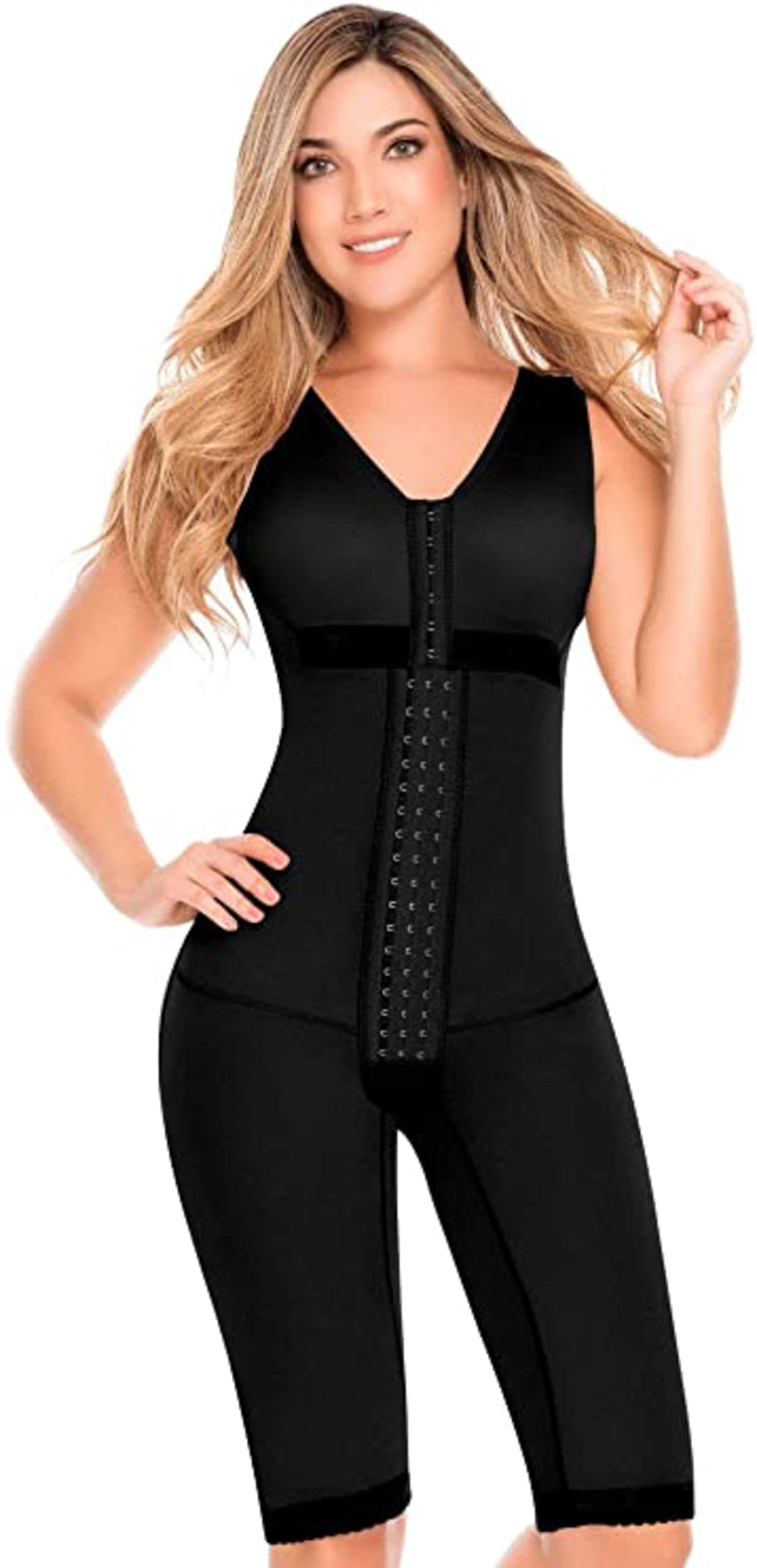 FAJAS DISENOS D'PRADADELIÉ by Fajas DPrada Fajas Colombianas Post Surgery Compression Garment Knee Shapewear with Bra