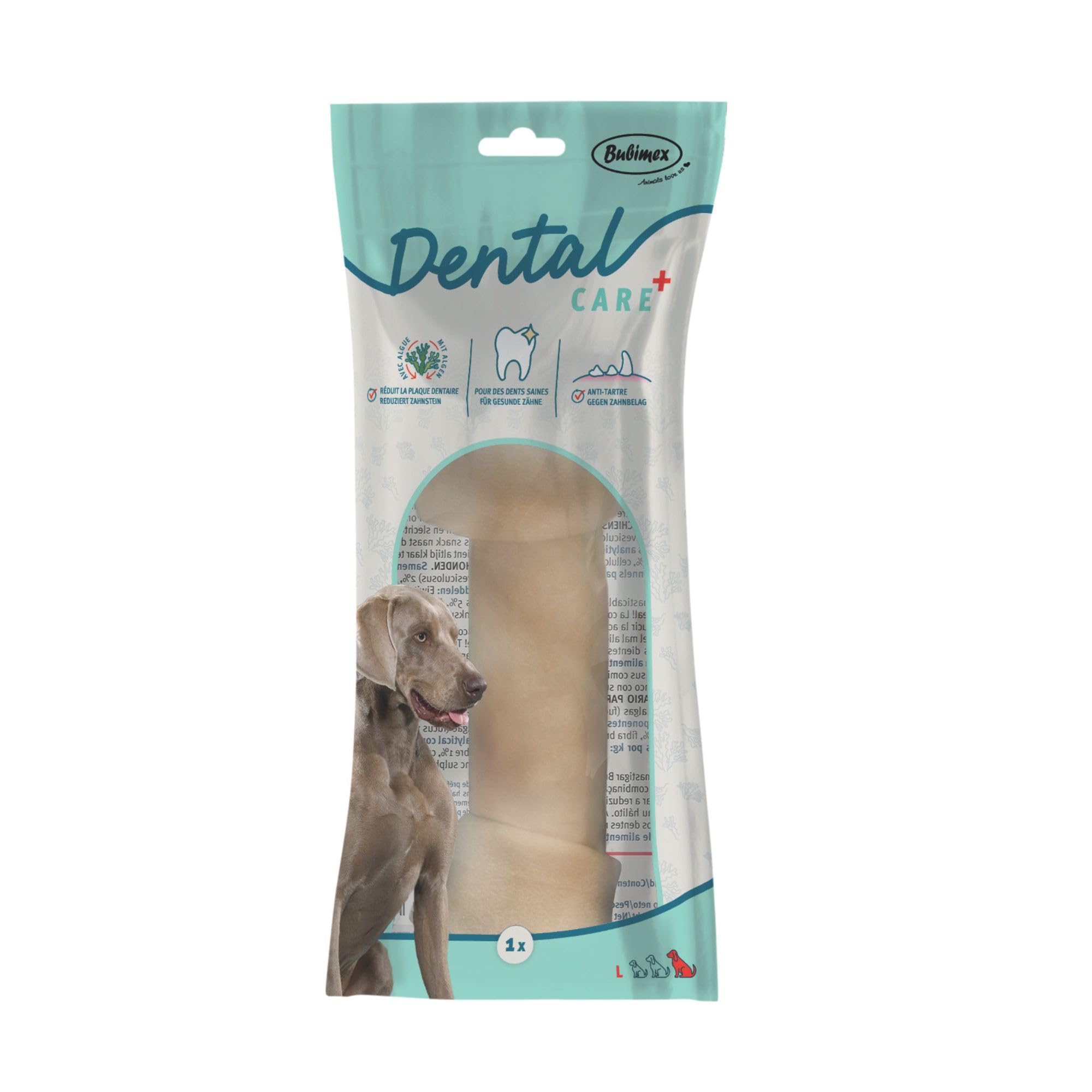 Bubimex - Dental+ Os noué à l'Algue x1-25cm - Friandise Dentaire pour Chien - Enrichie en Zinc - Anti-Tartre - Haleine Fraîche