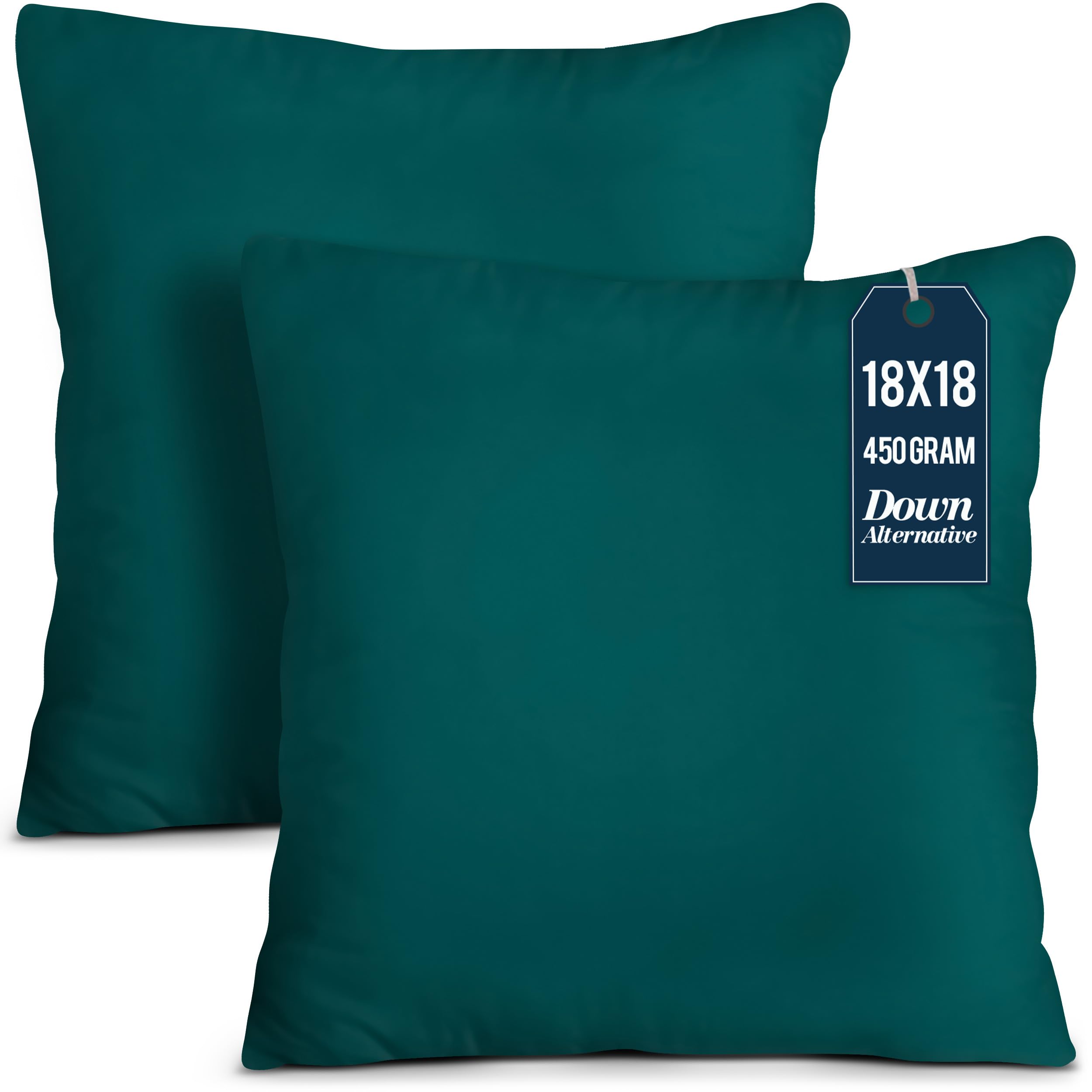 Utopia Bedding Throw Pillows Insert (Pack of 2, Dark Teal) - 18 x 18 Inches Bed and Couch Pillows - Indoor Decorative Pillow