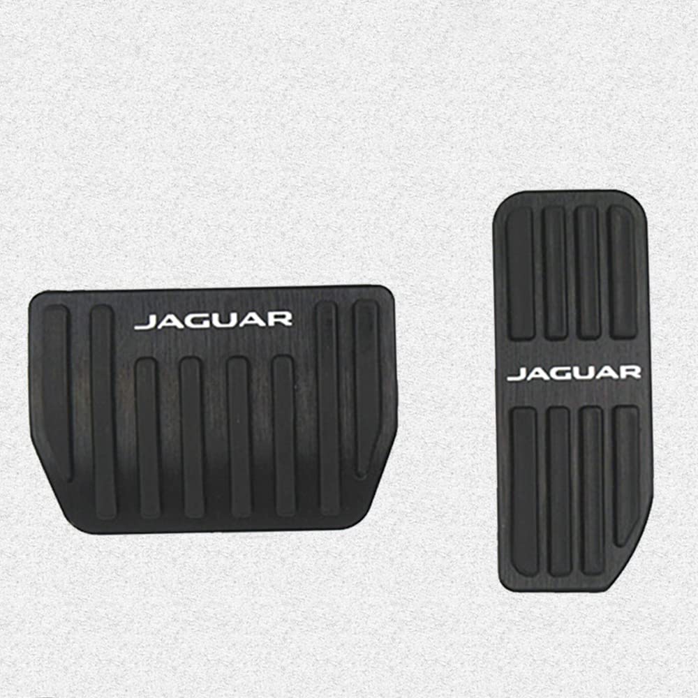 Aluminium alloy Gas Accelerator Pedal Covers, Anti-Slip No Drilling Brake Foot Pedal Pads Kit accessories 2 pieces/set(black) for Jaguar F-PACE(2017- 2020) E-PACE(2018-2020) I-PACE(2019-2020) XE XF