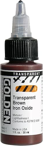 GOLDEN High Flow Acrylics, Transparent Brown Iron Oxide, 1 fl.