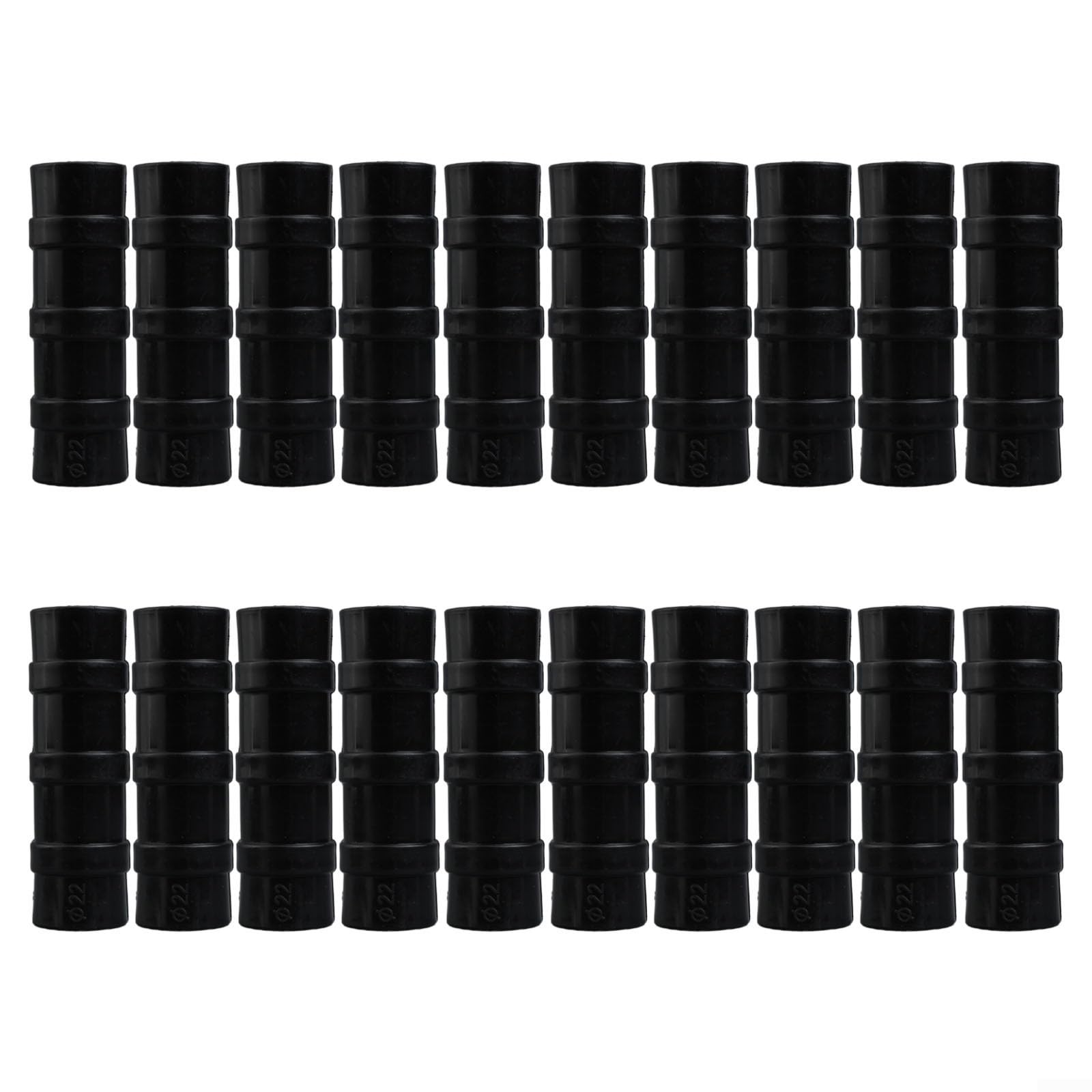 Greenhouse Frame and Film Clamp Connectors 20Pcs Polytunnel Plastic Clips Pipe Clamps Plant Stakes Black ABS PC Various Sizes Secure Attachment for Row Cover Netting Tunnel Hoop((2(25(25m(25mm(22mm)