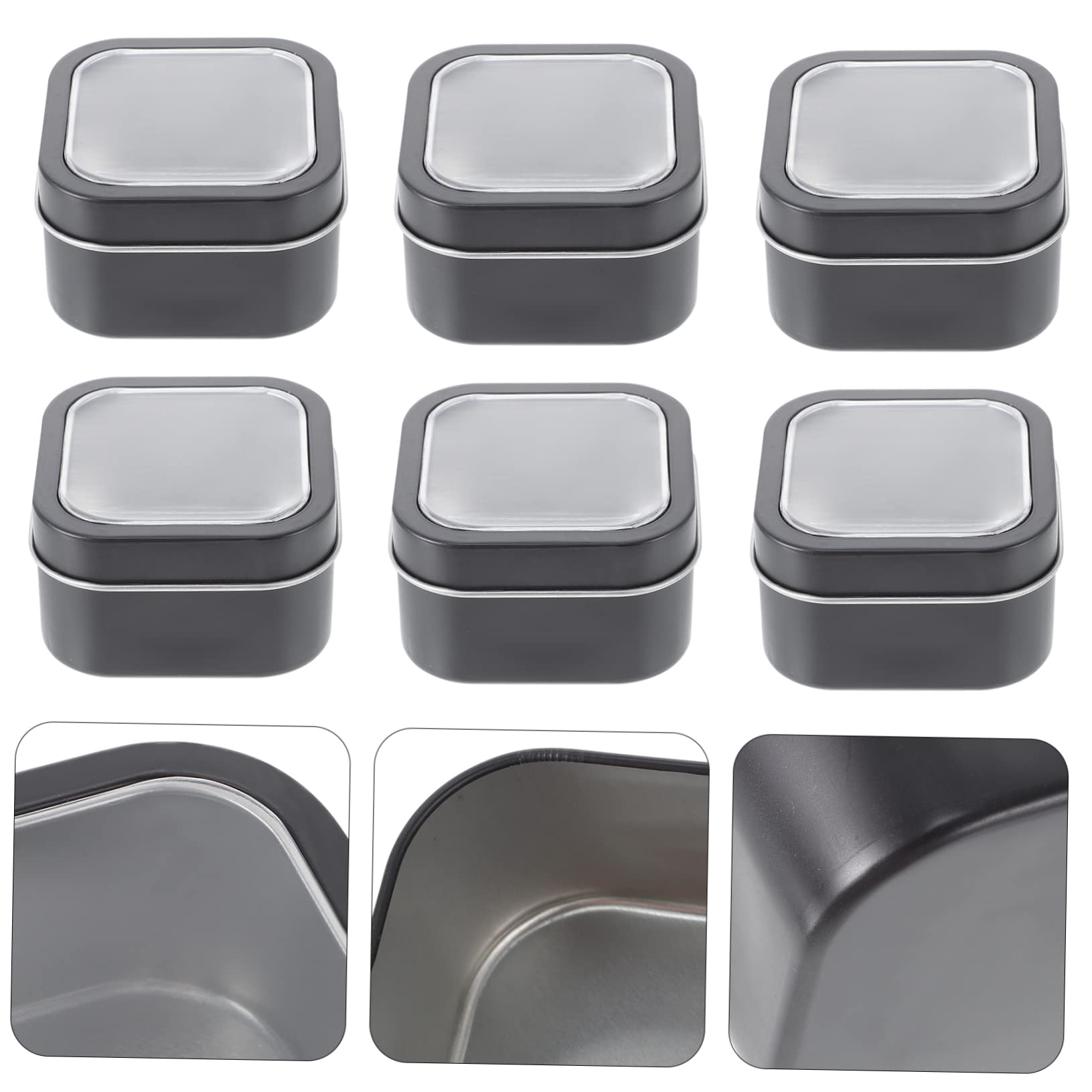 Boîtes métalliques rondes pour crème cosmétique, contenants transparents en aluminium, pour