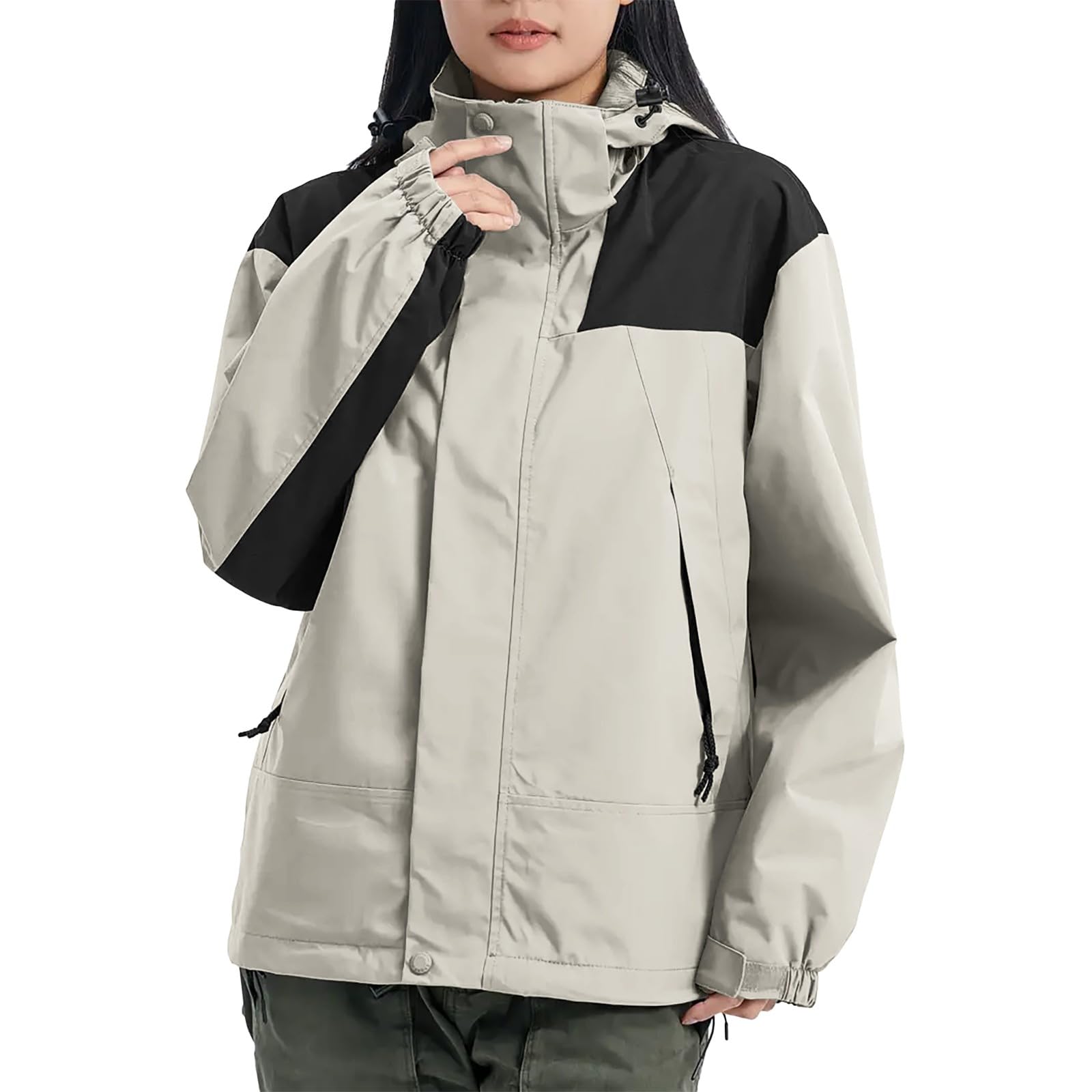 Suéter de talla grande para mujer 3x desmontable a prueba de viento y chaqueta cortavientos adecuado para montañismo y esquí deportes de talla grande abrigos impermeables para mujeres 2x