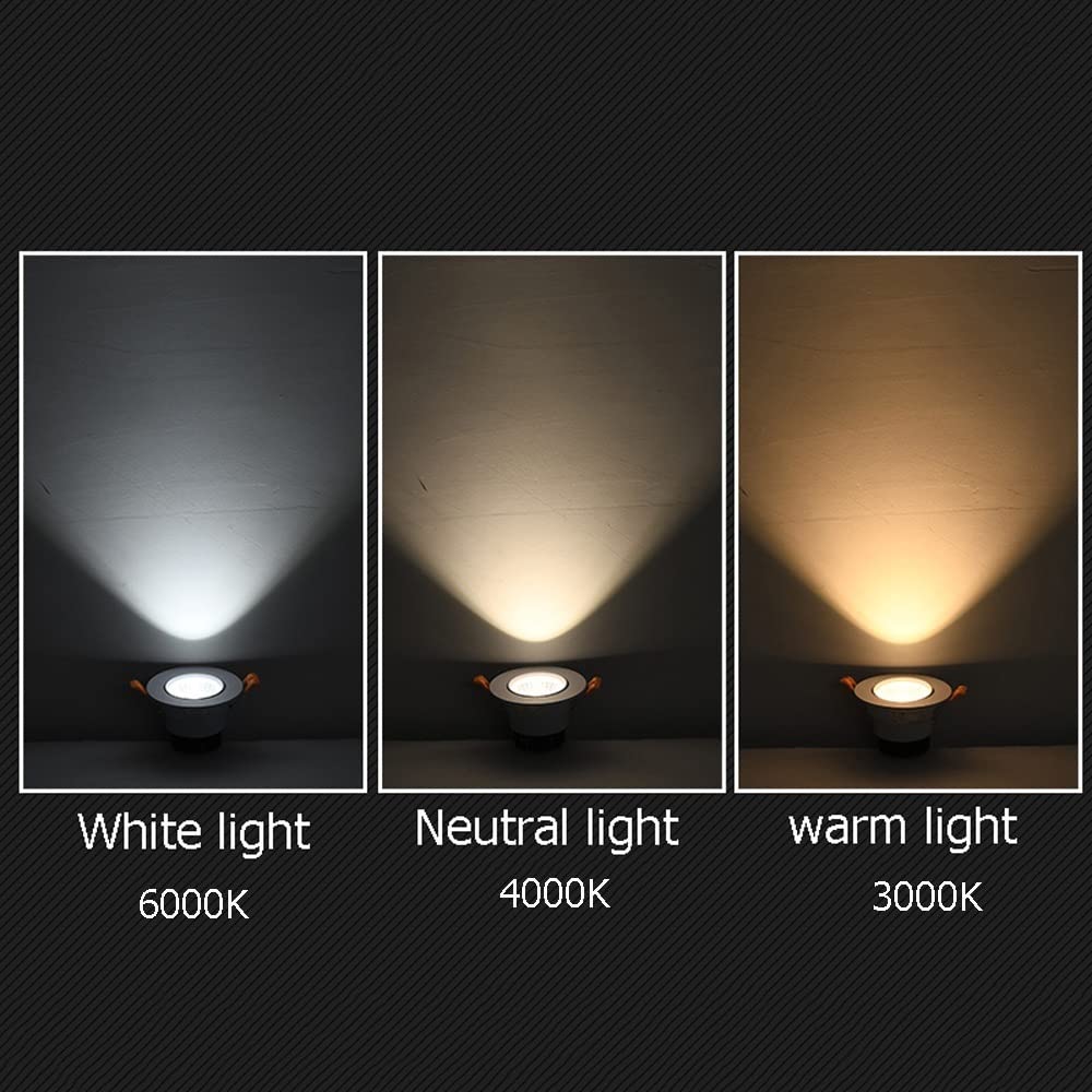 Faretti da Incasso a soffitto, faretti orientabili, faretti da Incasso Bianchi opachi, faretti a LED a Risparmio energetico, lampade da Parete, per Bagno, Soggiorno, Cucina, apparecchi di Il