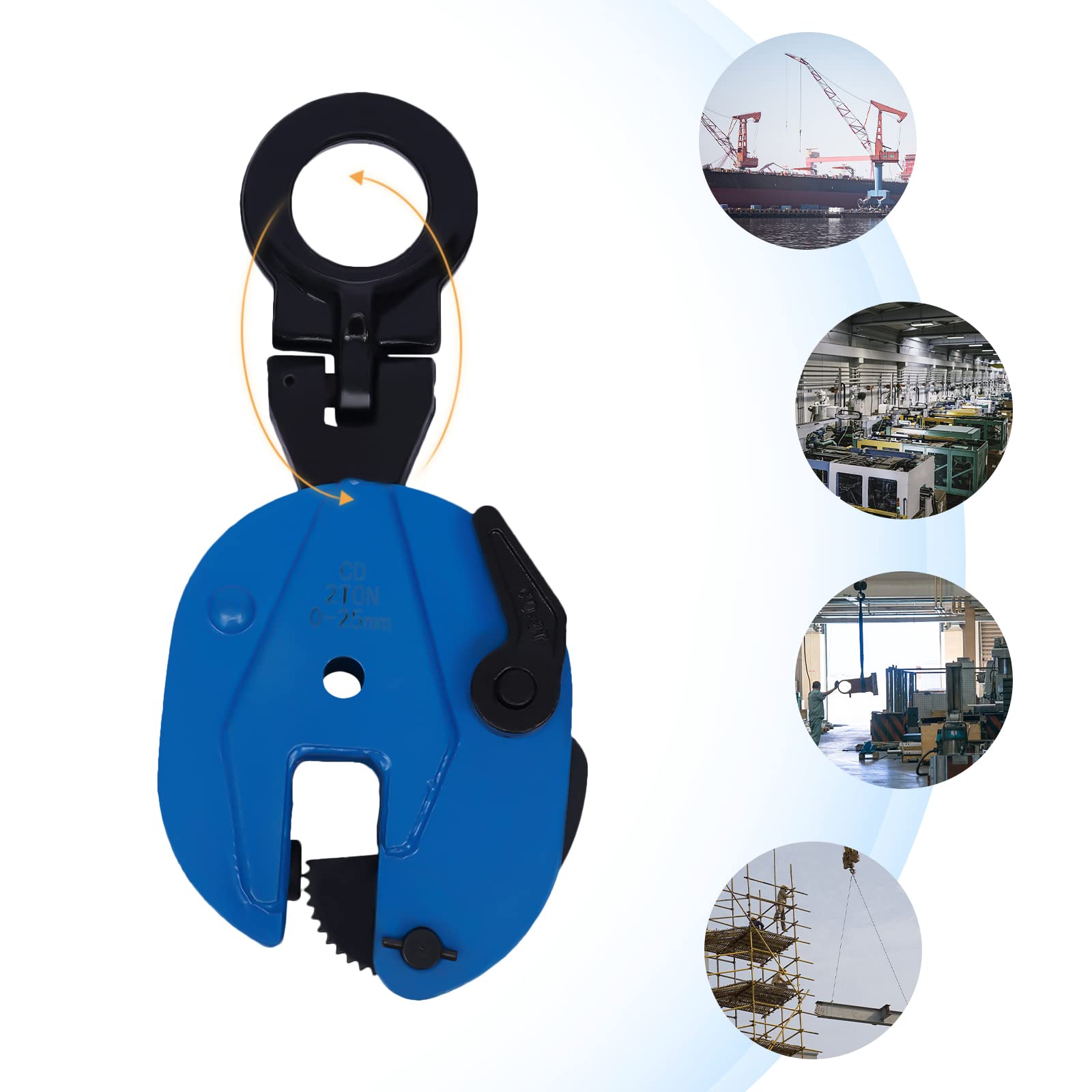 Clips de elevación, pinzas de chapa, pinzas verticales, soportes industriales, elevador de chapa resistente, capacidad de carga 2T, 0-25 mm