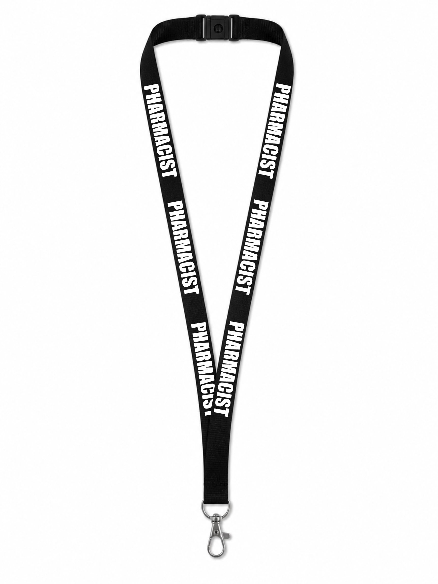 Printedproducts Black Pharmacist's Lanyard. Lanyard For Holding A Name Badge, Id Card Or Keys.