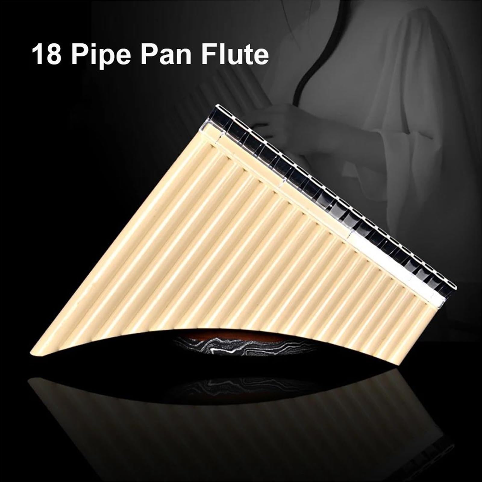 Flauto Di Pan Professionale 18 Pipe Pan Strumento Musicale Cinese Flauto Panpipes C Key Pan Pipes Per Principianti(Black)