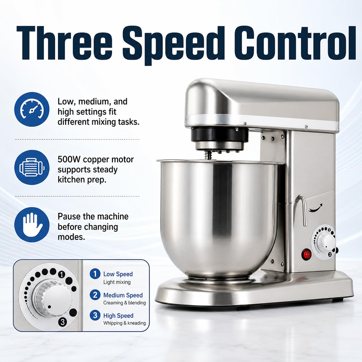 Impastatrice a spirale commerciale per cucina, 10 L, 500 W