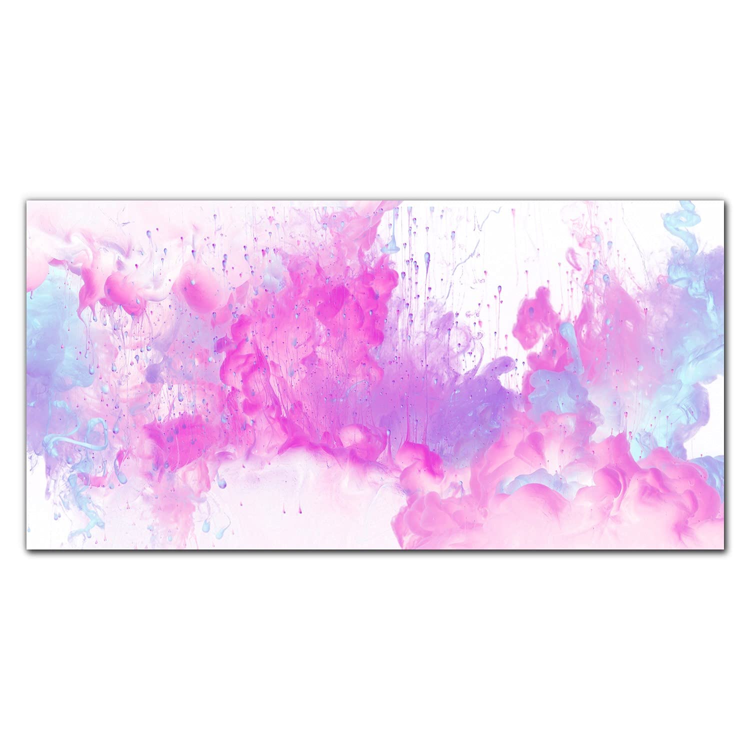 Crédence de cuisine en verre trempé 120x60 cm décor Nuages Roses pour protection murale de cuisson