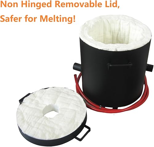 Miniatura 3 de Kit de horno de fundición de propano grande de 55.1 lbs (55 libras) con crisol de 55.1 lbs, quemadores de forja dobles y reguladores duales, horno