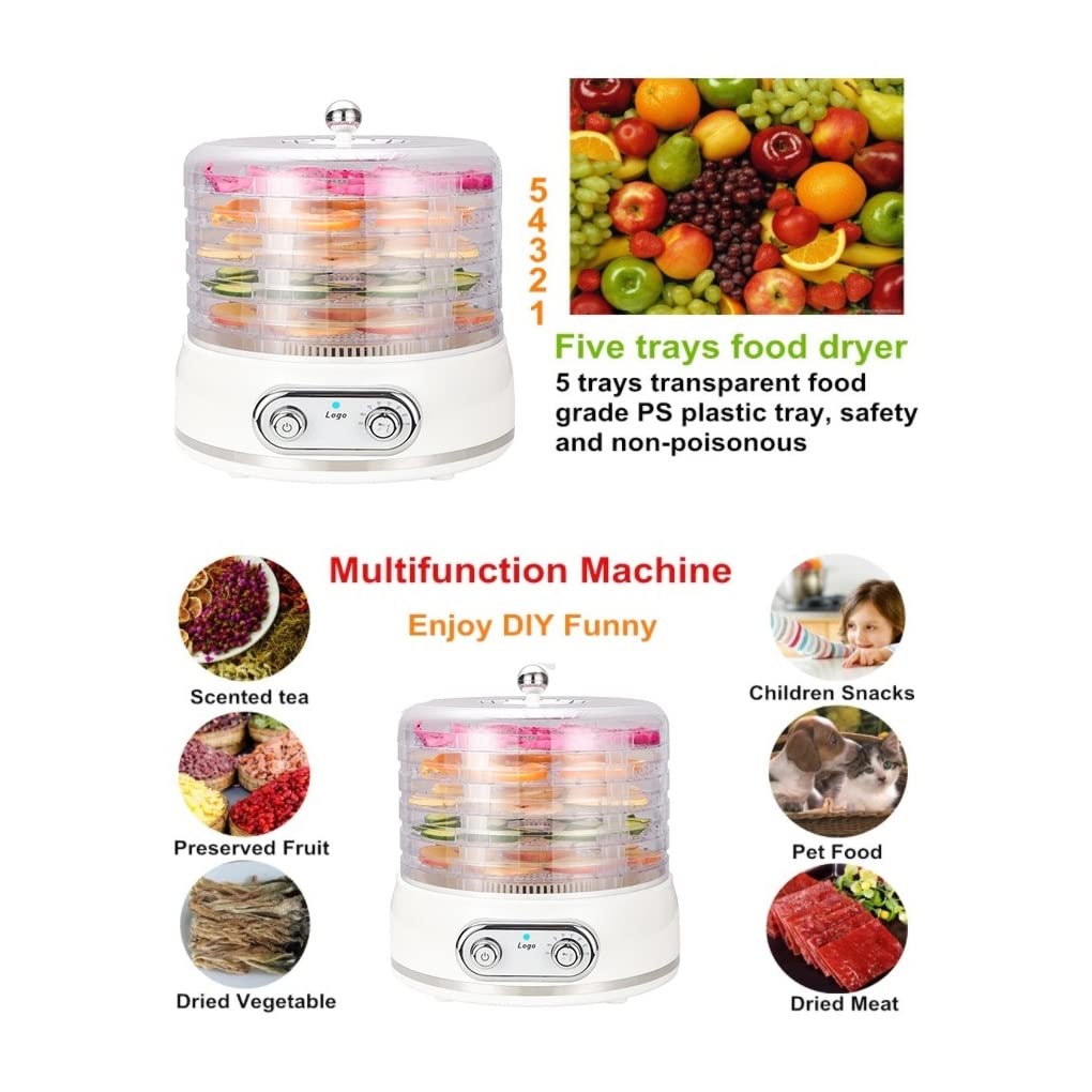 Deshidratadores para Alimentos y cecina, Temporizador Digital Ajustable y secador con Control de Temperatura Deshidratadores para Alimentos y cecina, Hierbas, Carne, Frutas, Verduras
