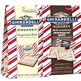 Ghirardelli Chocolate Squares, Peppermint Bark, Milk and Dark Chocolate, 7.9 Ounces (Pack of 2)