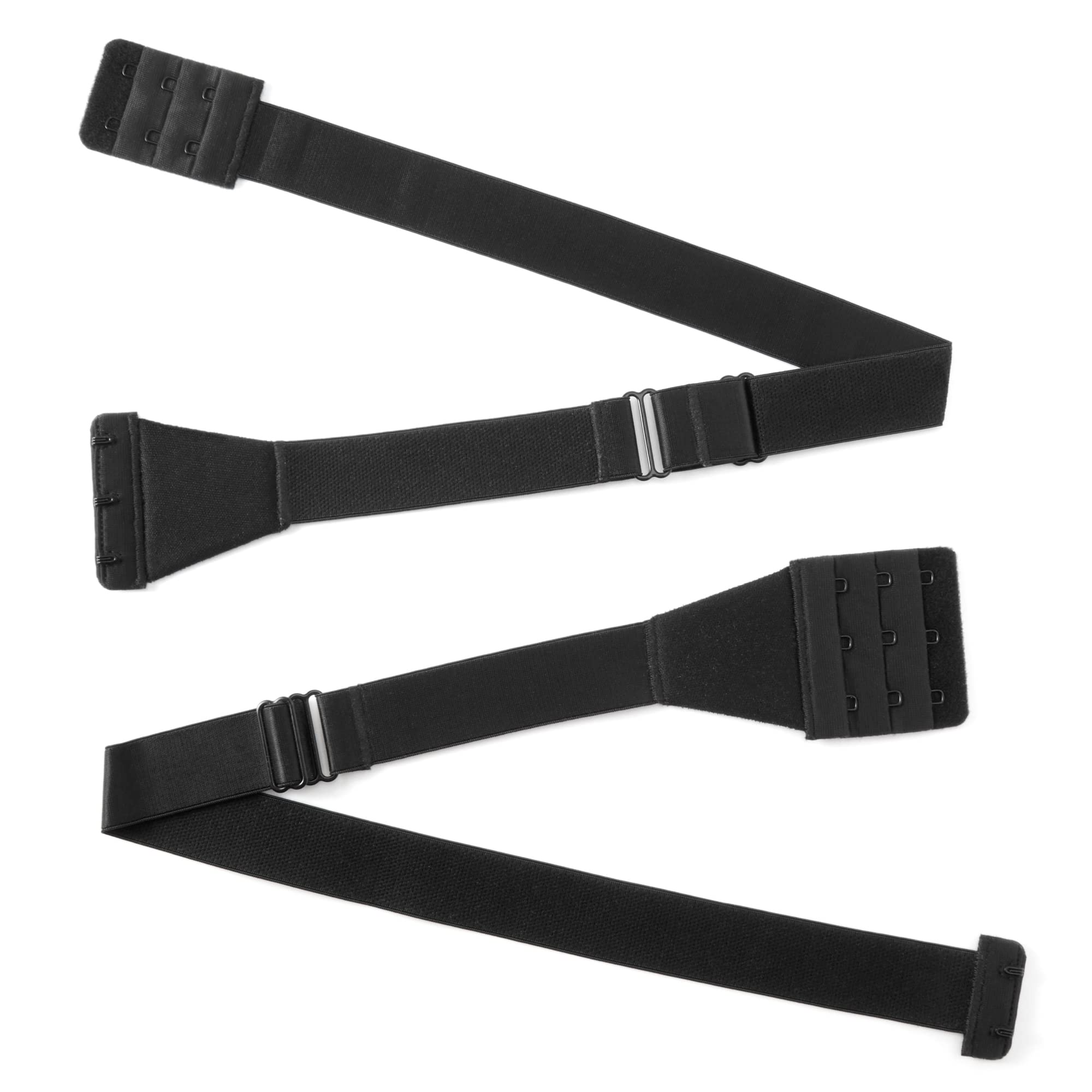 ZZV Low Back Bra Converter,2 Sides Adjustable Bra Strap Converter, Backless Bra Strap Extenders with 2 Hooks, Black-1, One Size