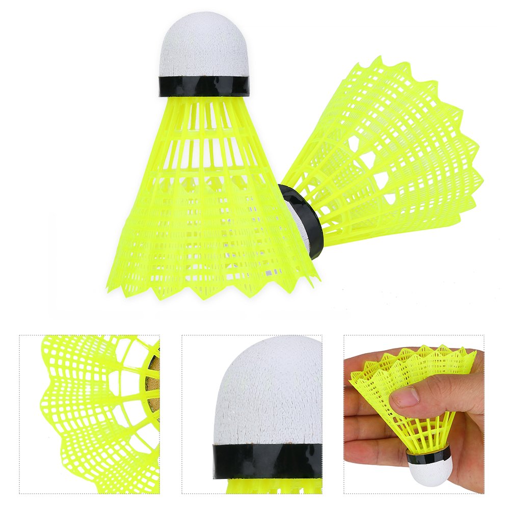 Volants De Badminton Nylon - Lot De 9, Vitesse 76, Pied Mousse, Imperméables, Couleurs Vives (jaune/rose)