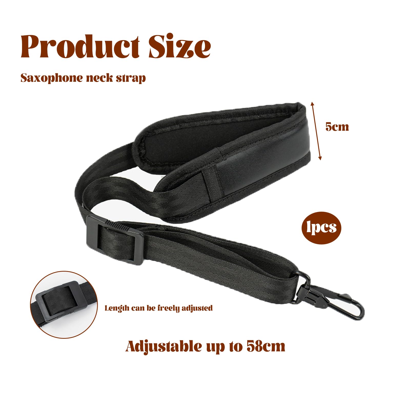 Gurt Altsaxophon, Saxophon Gurt, Saxophongurt, Geeignet Für Alt Tenor Sopran Saxophon-Riemen, Halsband Lanyard, Riemen Für Musikinstrumente, Hergestellt Aus Nylon, Leder, Baumwolle