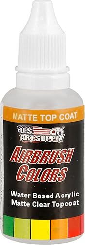 US Art Supply - Pintura acrílica mate transparente para aerógrafo, 1 onza