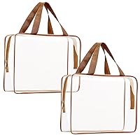 Vista 24 de Kit de 3 piezas de artículos de aseo de viaje de PVC transparente para mujeres y hombres, organizador de embalaje de vinilo impermeable, bolsas