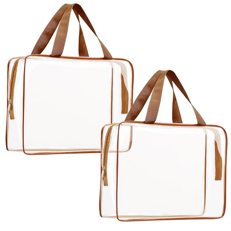 ROYBENS Kit com 2 Necessaires de Viagem em PVC Transparente para Cosméticos e Itens Pessoais