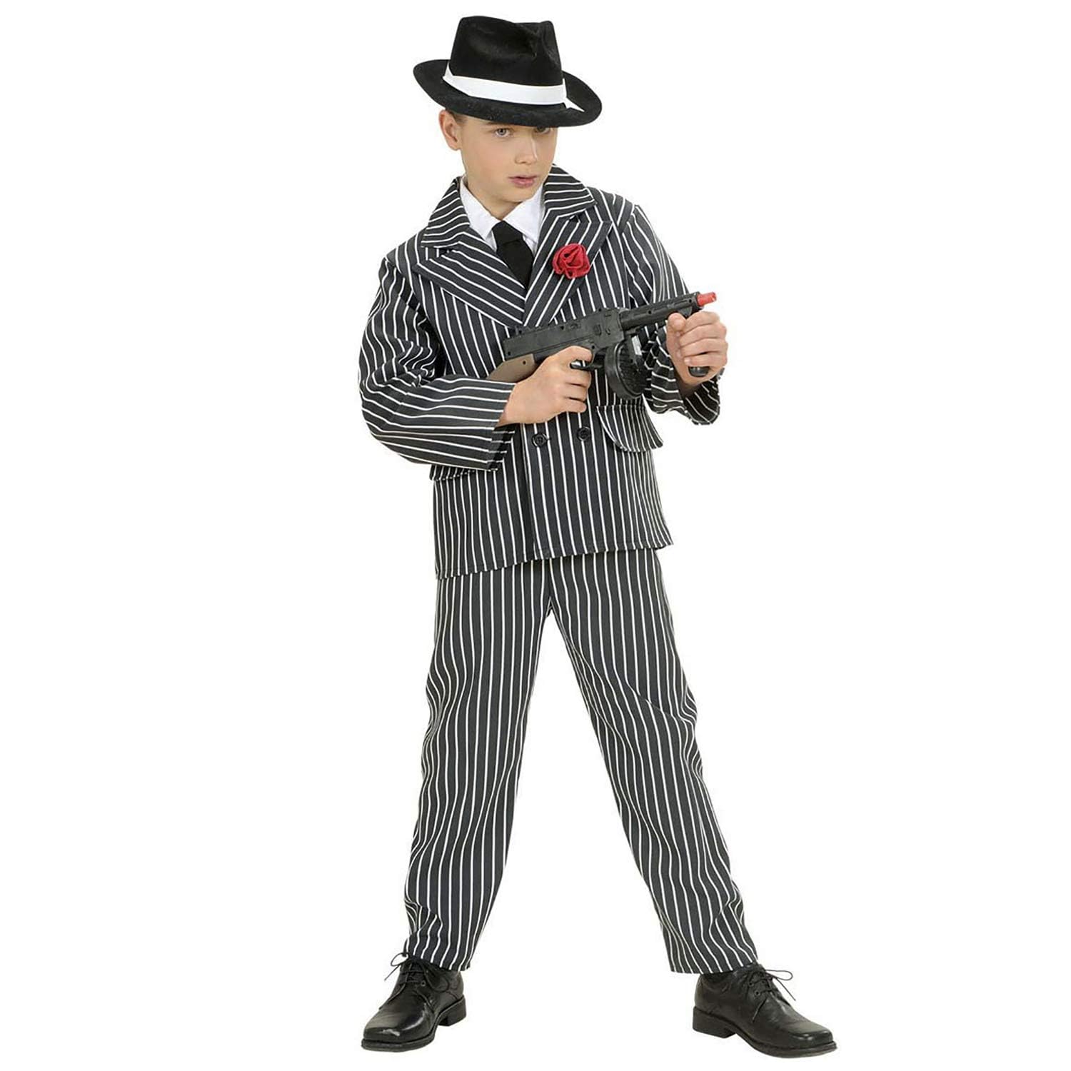 Children's Gangster Child 128cm Costume for 20s 30s Mob Capone Bugsy Fancy Dress