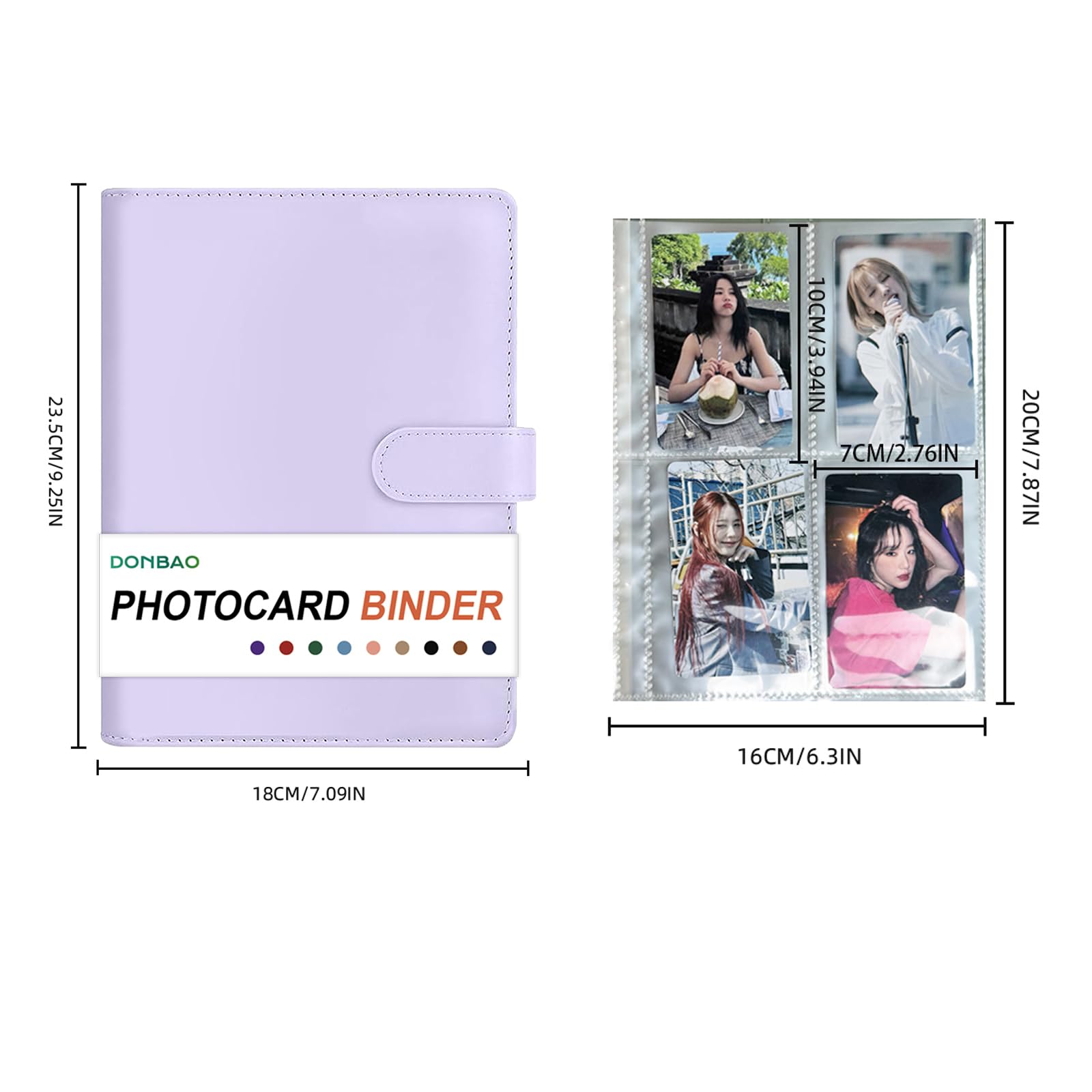 A5 Kpop Photocard Binder, 6 Ringbuch Sammelalbum mit 240 Kartenfächern, PU-Ledereinband zum Organisieren von K-Pop, Sammelkarten, Spielkarten & Erinnerungsstücken (Lila)